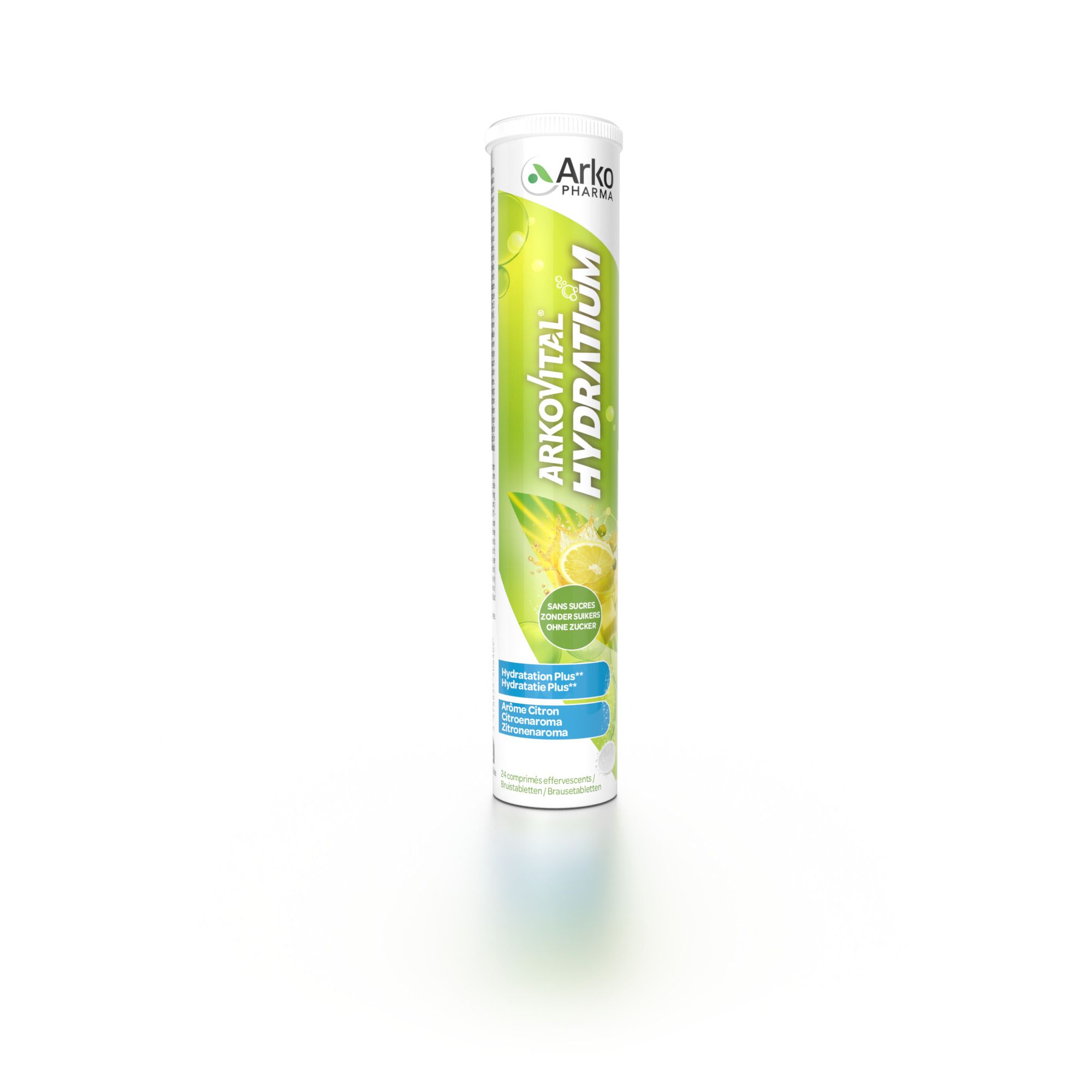 Tube Arkopharma Arkovital Hydratium avec comprimés effervescents, saveur citron.