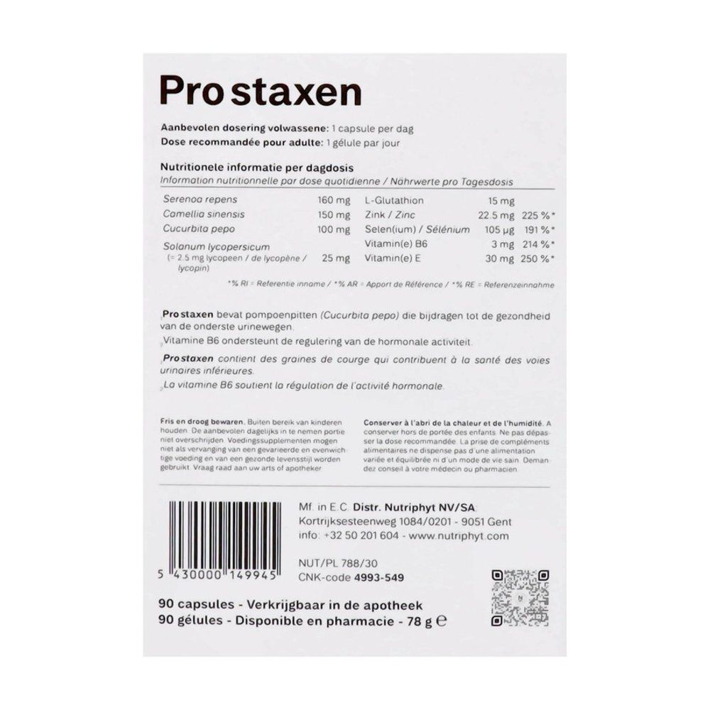 Achterkant verpakking met doseringsinformatie. Tekst in meerdere talen.