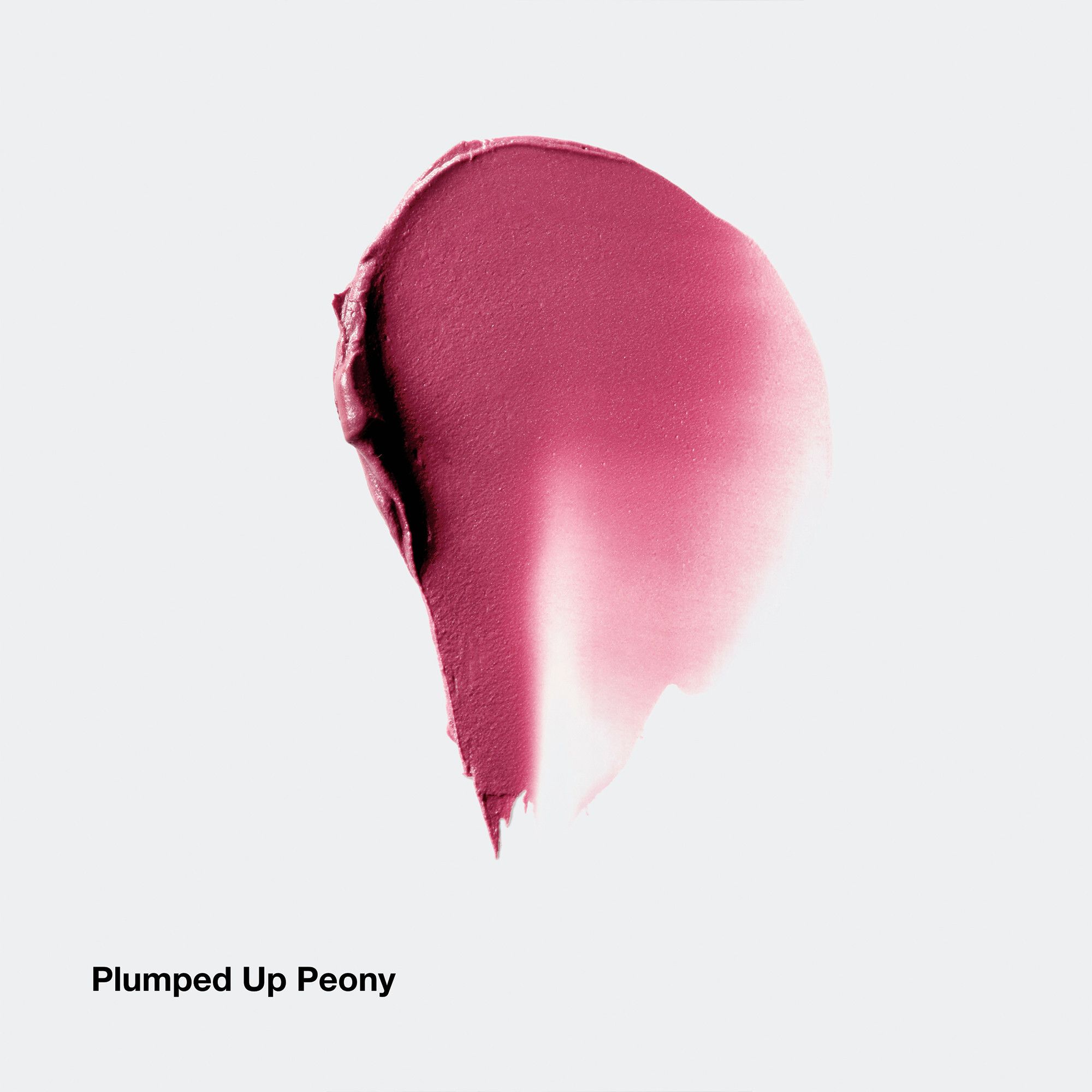 Kleurexample Clinique Chubby Stick, tint 04 Plumped Up Peony. Roze-rode tint.