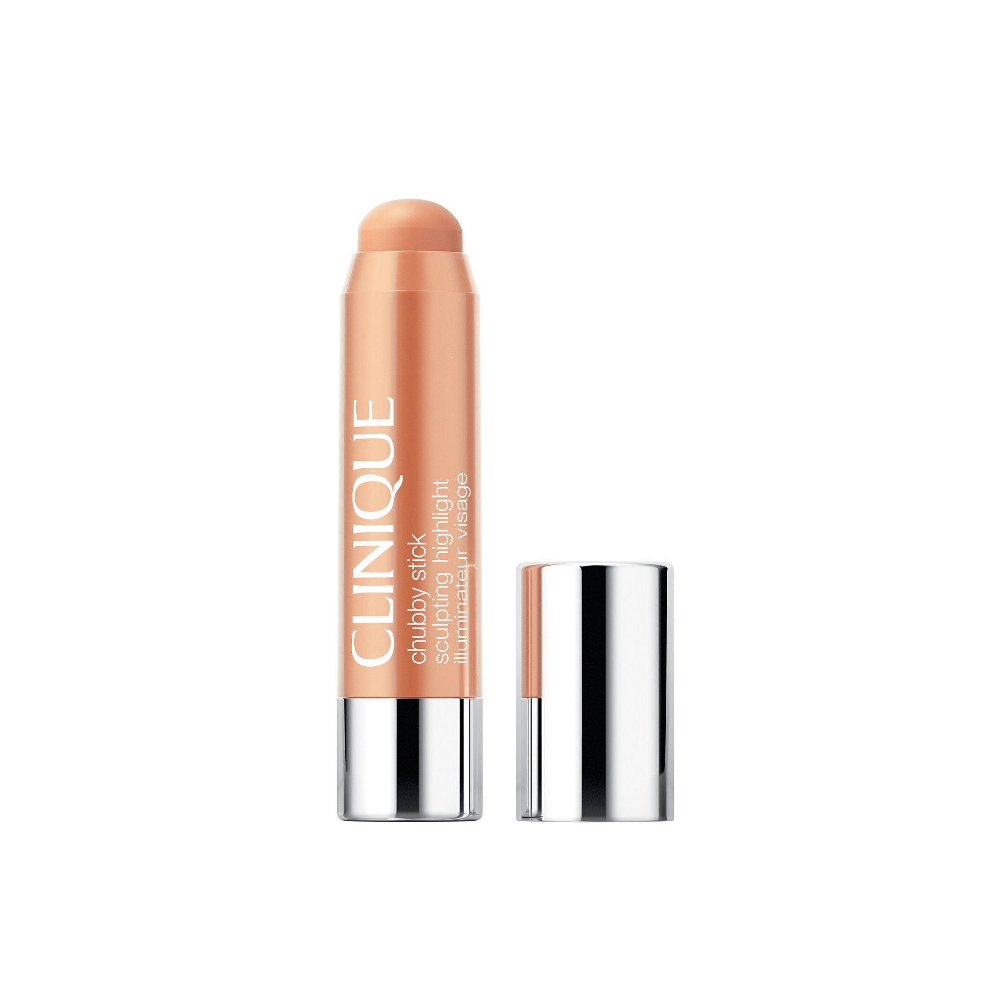 Clinique Chubby Stick. Highlighter Supreme Stardust. Capuchon argenté. Capuchon séparé.