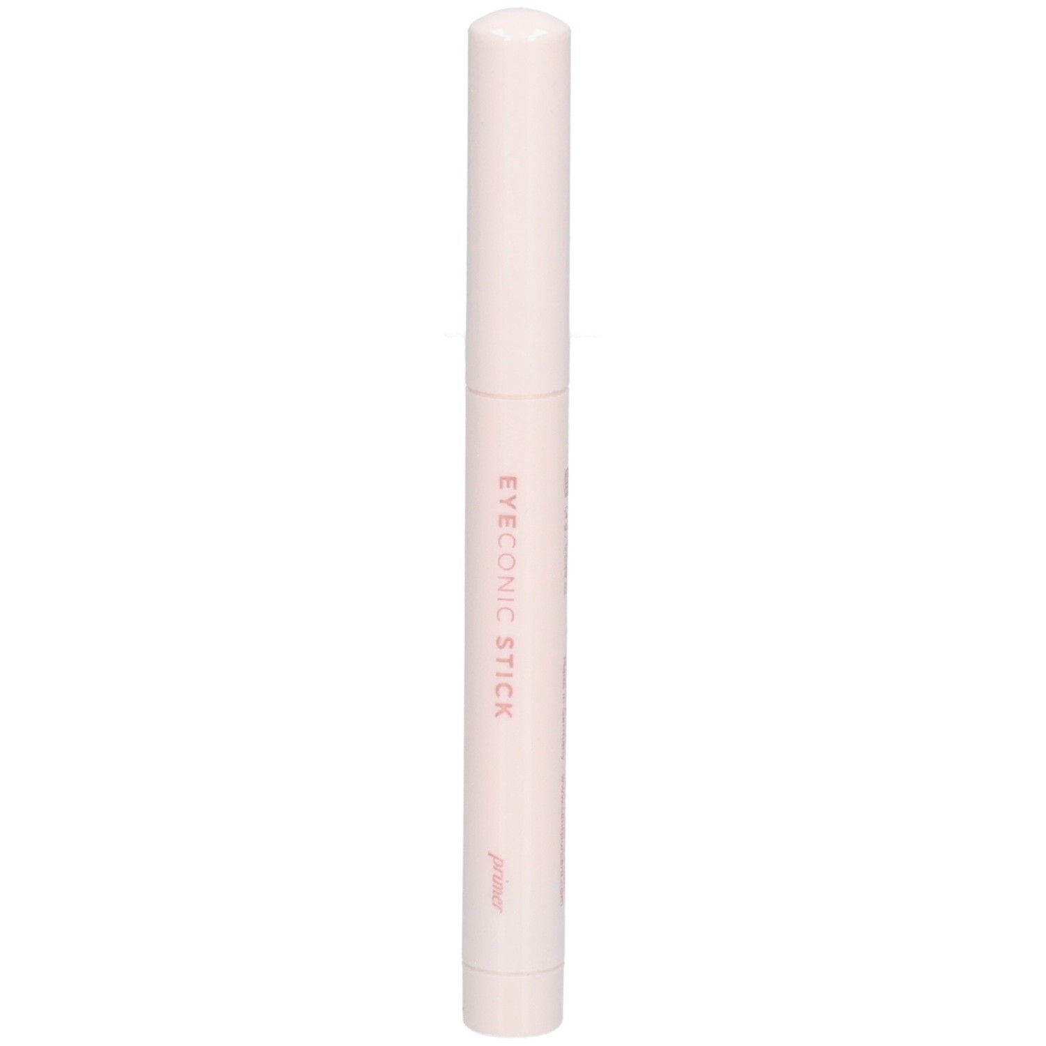 Lichtroze stick met witte dop. Opschrift 'EYECONIC STICK' in roze.