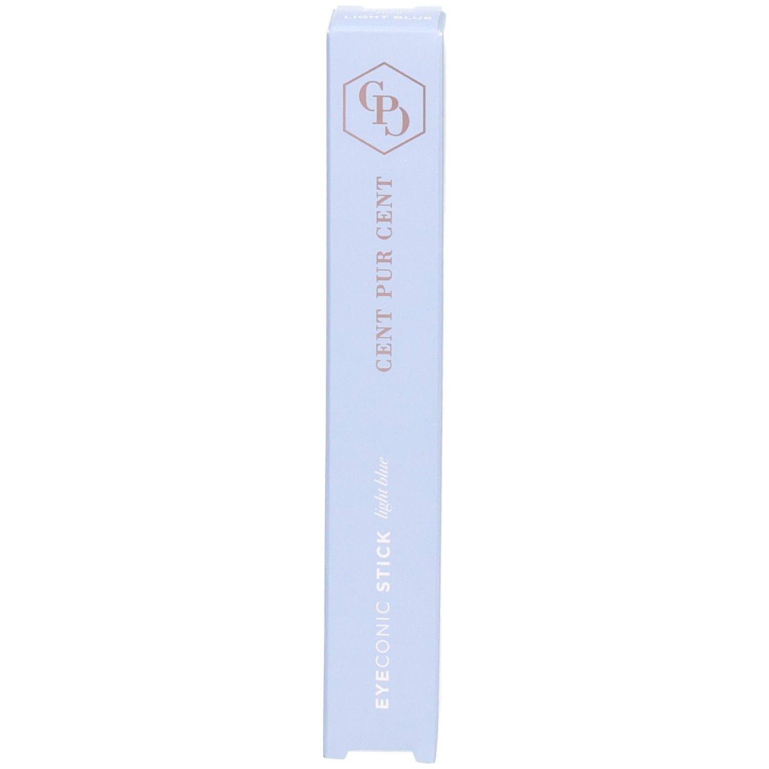 Cent Pur Cent Eyeconic Stick Light Blue: Lichtblauwe verpakking met logo en merknaam.