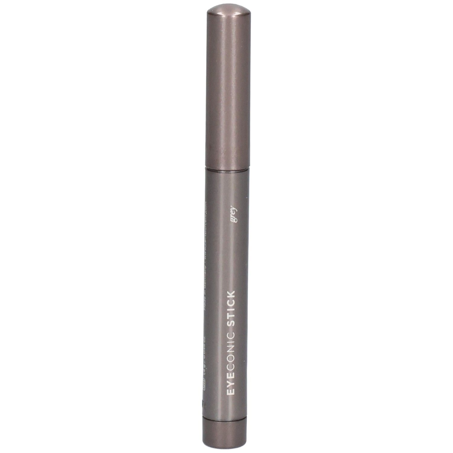 Grijze stick met zilveren logo, tekst 'CENT PUR CENT' en 'EYECONIC STICK'.