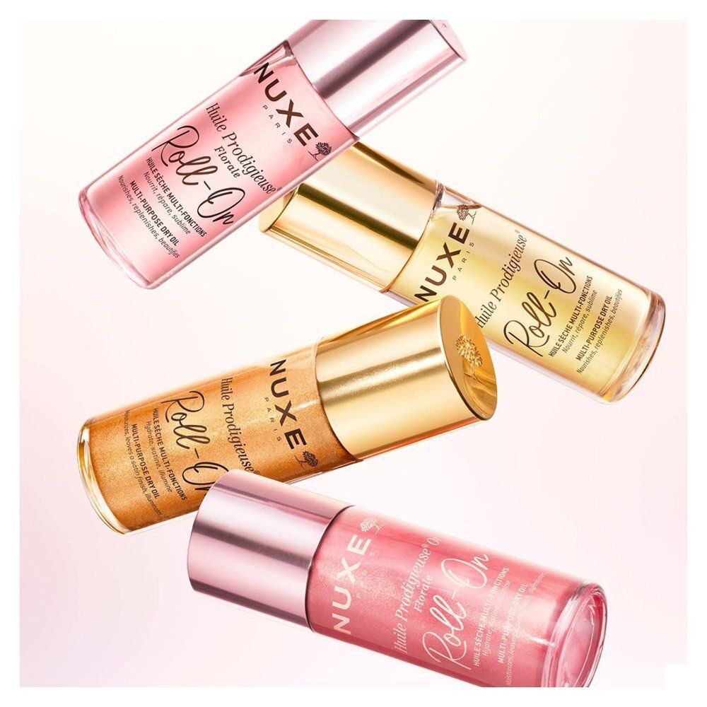 Nuxe Prodigieux Floral roll-on flesje met roségouden dop.