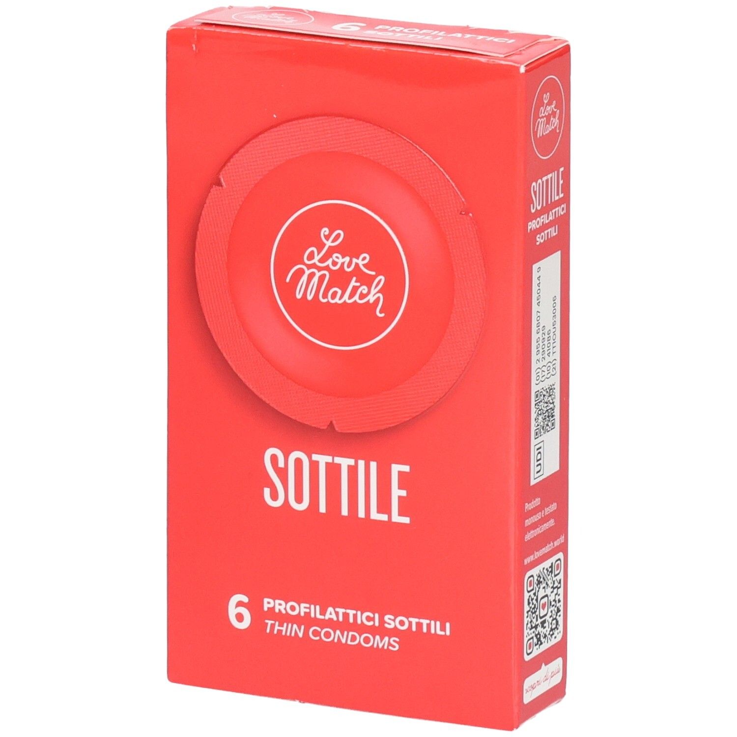 Emballage de préservatifs Love Match Sottile, 6 pièces.
