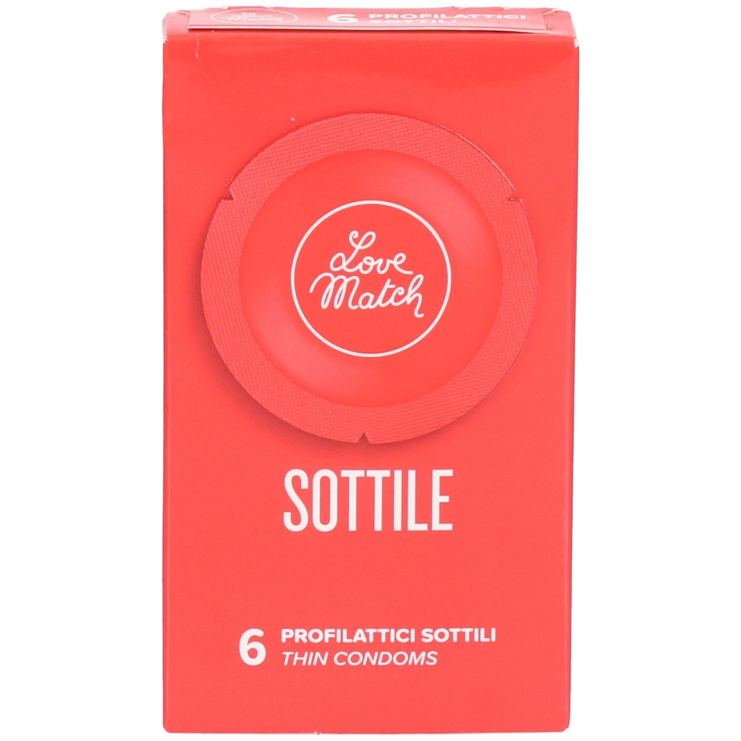 Emballage de préservatifs Love Match Sottile, 6 pièces.