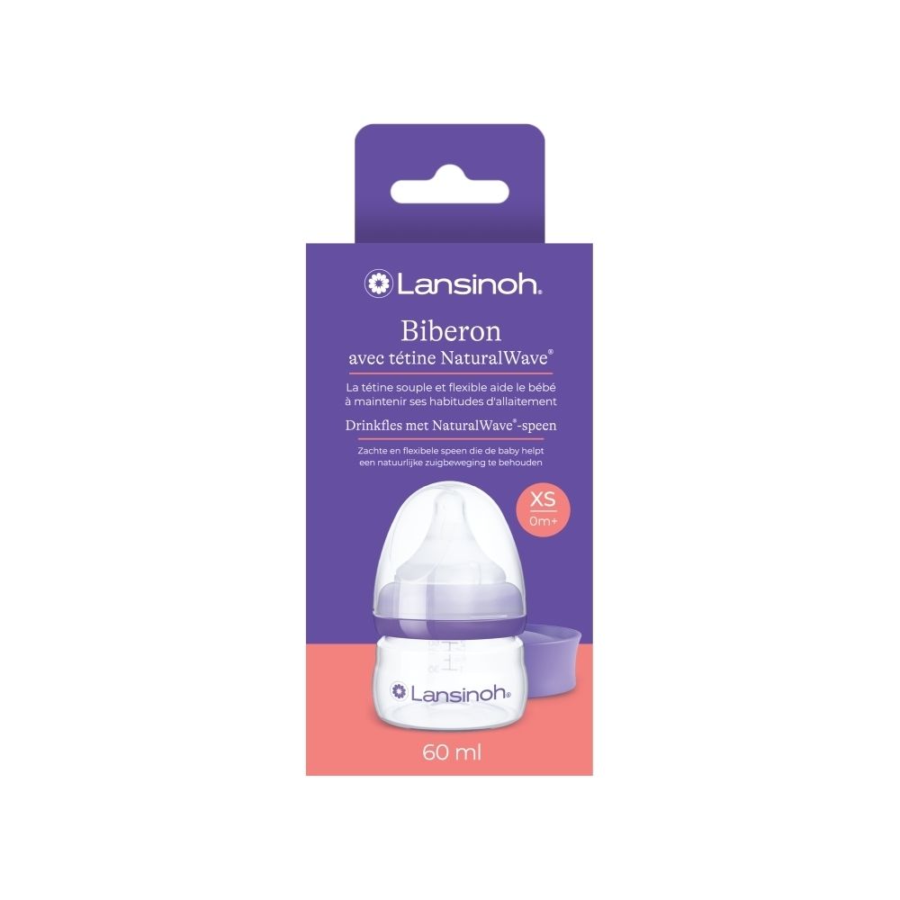 Lansinoh babyfles met NaturalWave speen, 60ml, XS, 0m+.