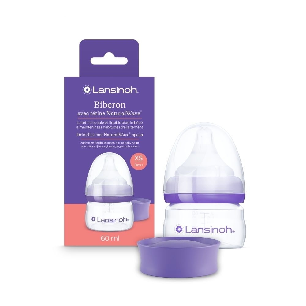 Lansinoh babyfles met NaturalWave speen, 60ml, XS, 0m+.