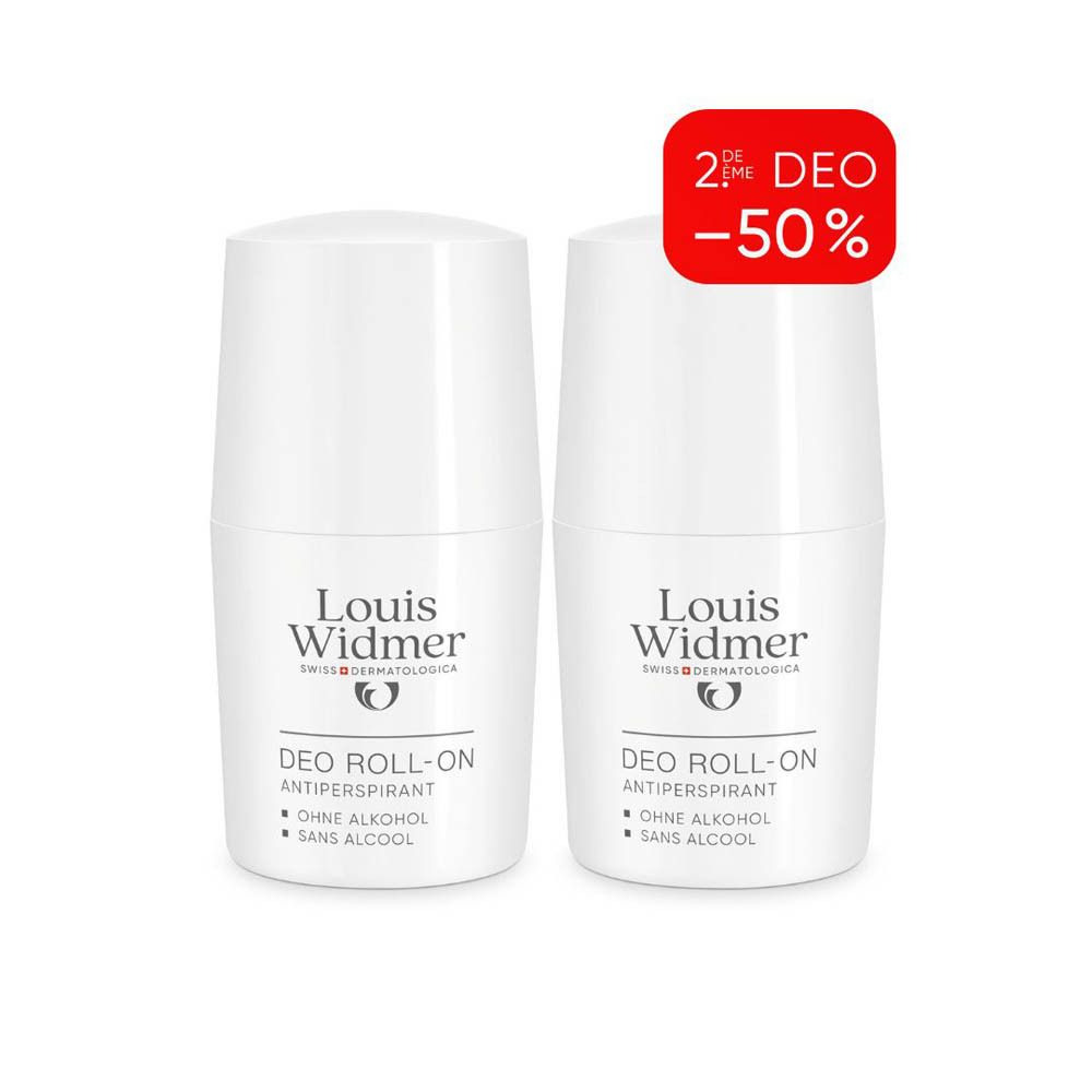 Louis Widmer Deo Roll-On Antiperspirant, 50ml, sans parfum, sans alcool.