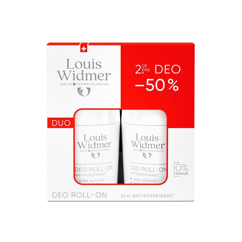 Louis Widmer Deo Roll-On Antiperspirant, 50ml, zonder parfum, zonder alcohol.
