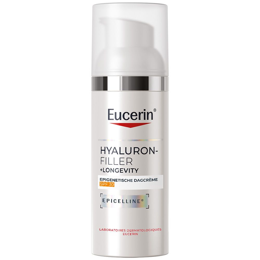 Eucerin Hyaluron-Filler + Longevity Dagcrème SPF 30, vooraanzicht.