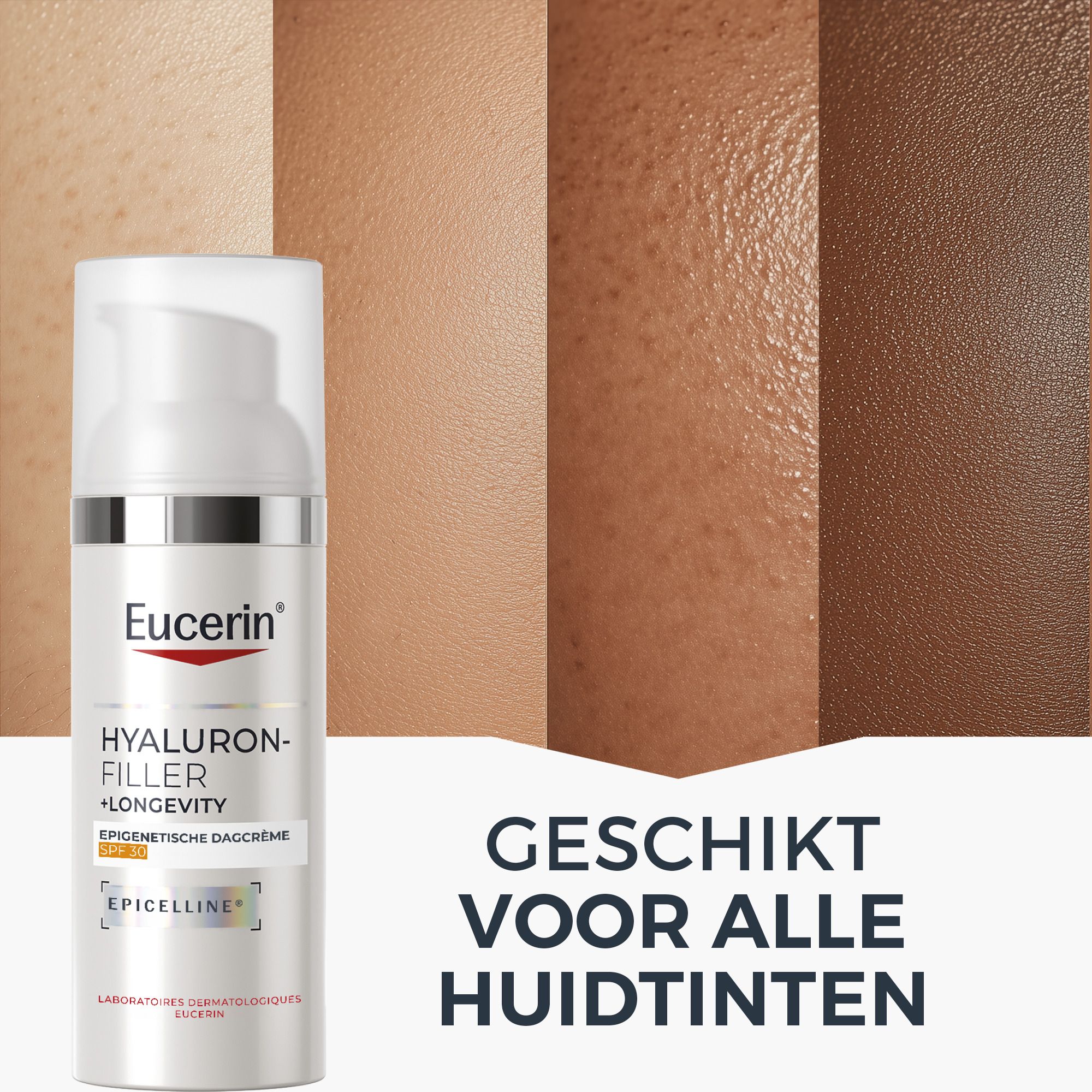 Eucerin Hyaluron-Filler + Longevity Dagcrème SPF 30, vooraanzicht.