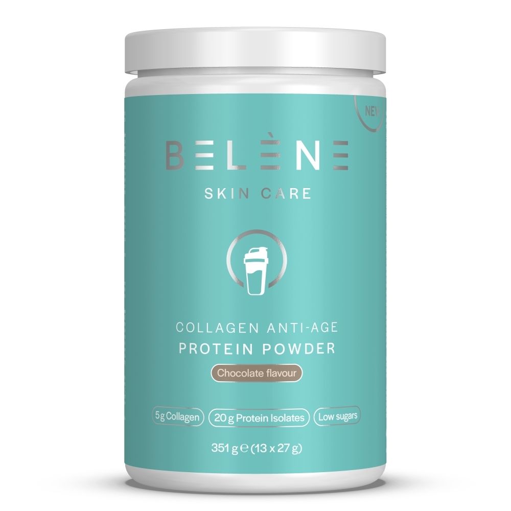 Belène Skin Care Collageen Anti-Age Proteïnepoeder, chocoladesmaak, 351g.