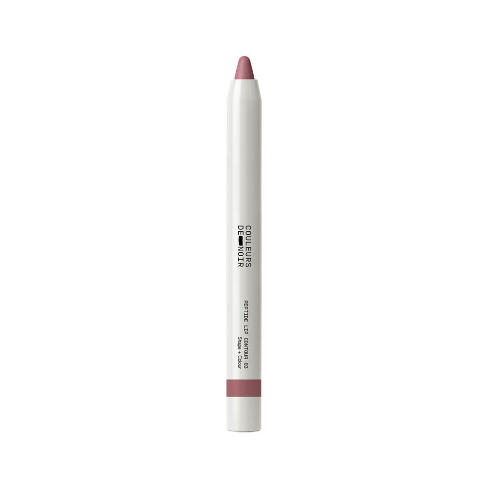 Witte lipliner 'Couleurs de Noir Peptide Lip Contour 03 Fig Sorbet' met roze punt.