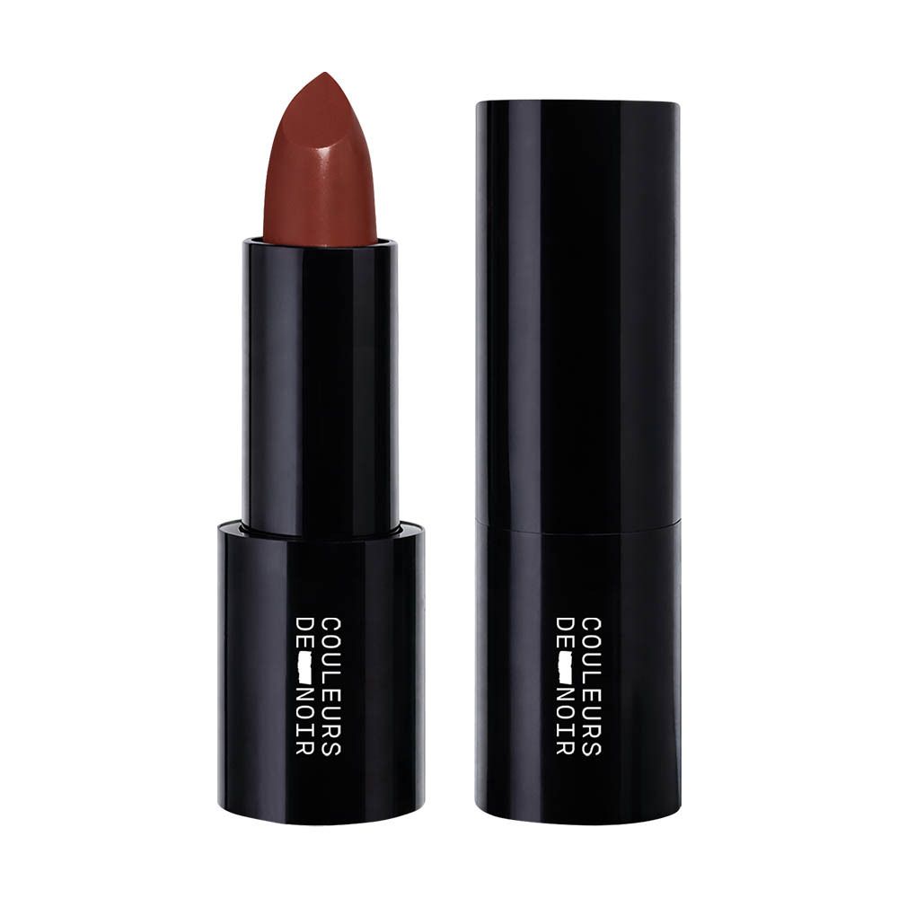 Rouge à lèvres noir avec capuchon dévissé, teinte 04 Warm Terracotta.