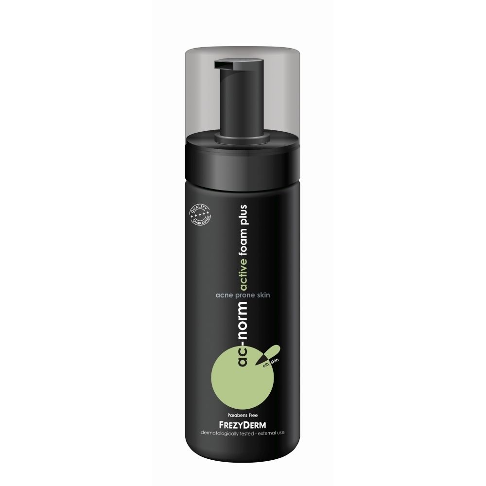 Frezyderm Ac-Norm Active Foam Plus fles met pompdos.