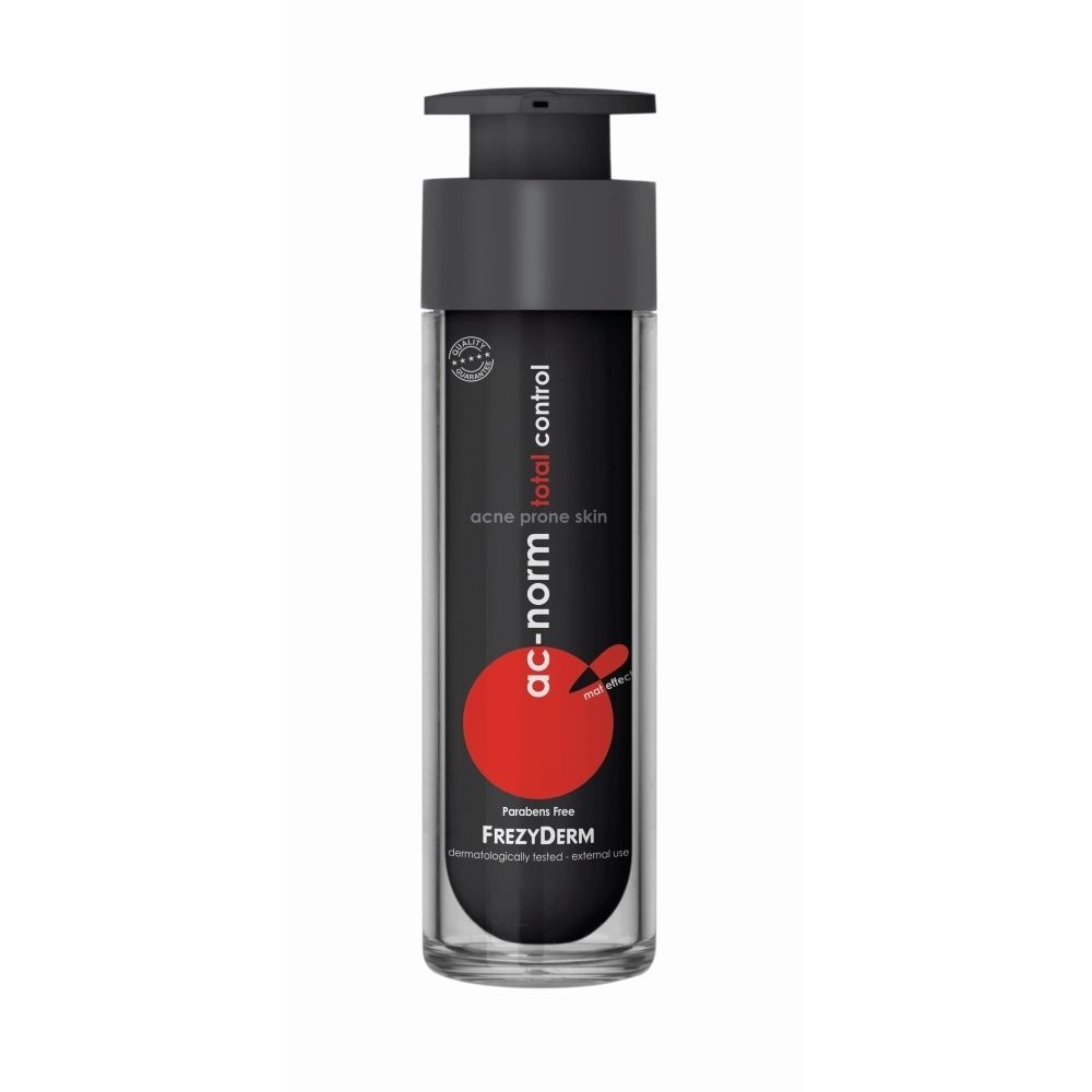 Frezyderm Ac-Norm Total Control Crème pompflacon voor acne-gevoelige huid.