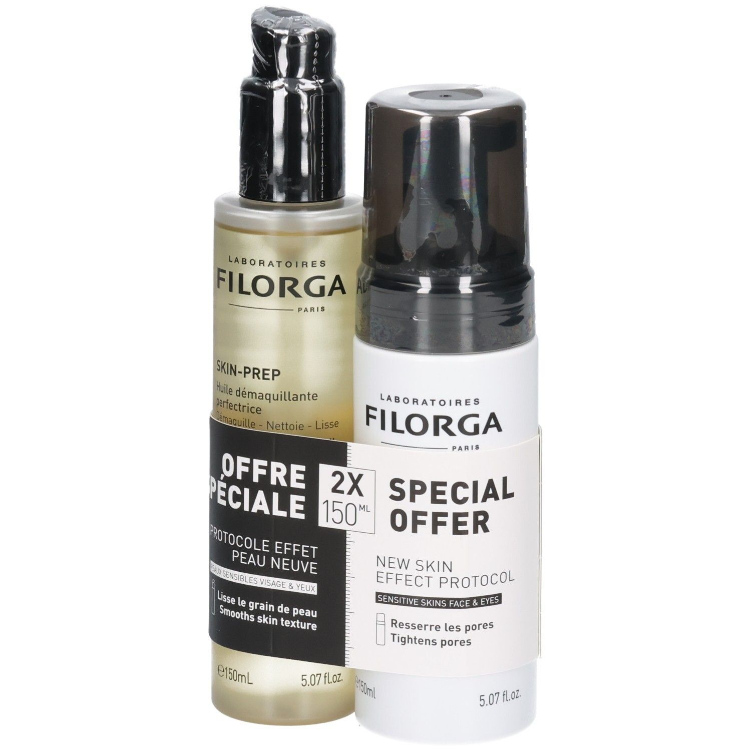 Filorga aanbiedingsset: reinigingsolie en reinigingsschuim voor nieuwe huid, 150ml.