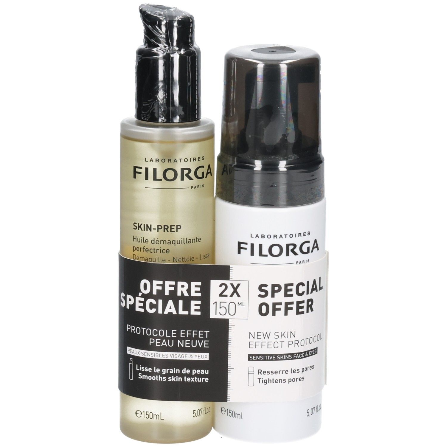 Filorga aanbiedingsset: reinigingsolie en reinigingsschuim voor nieuwe huid, 150ml.