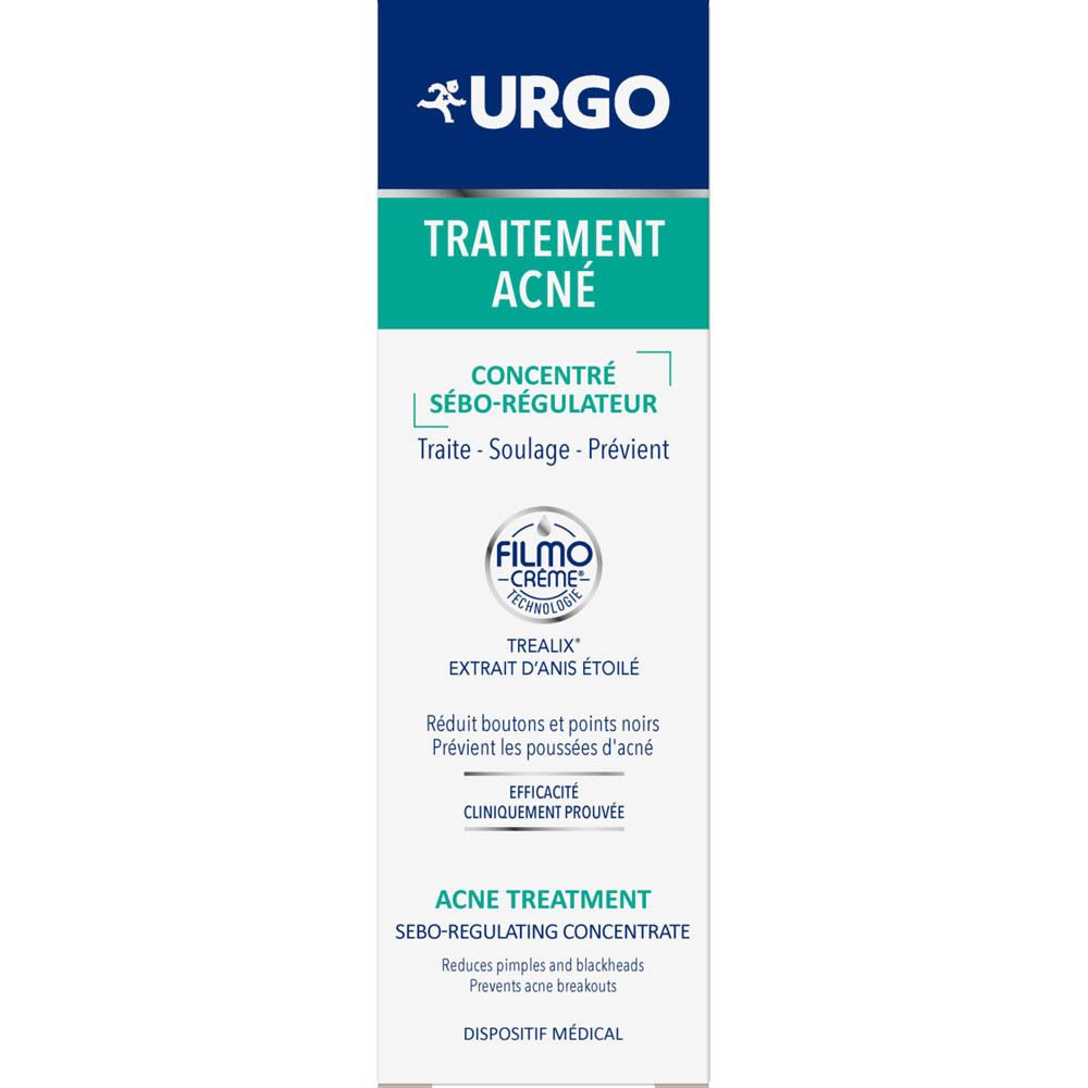Urgo Acne Gel Concentraat, voorkant verpakking met Franse opschrift.