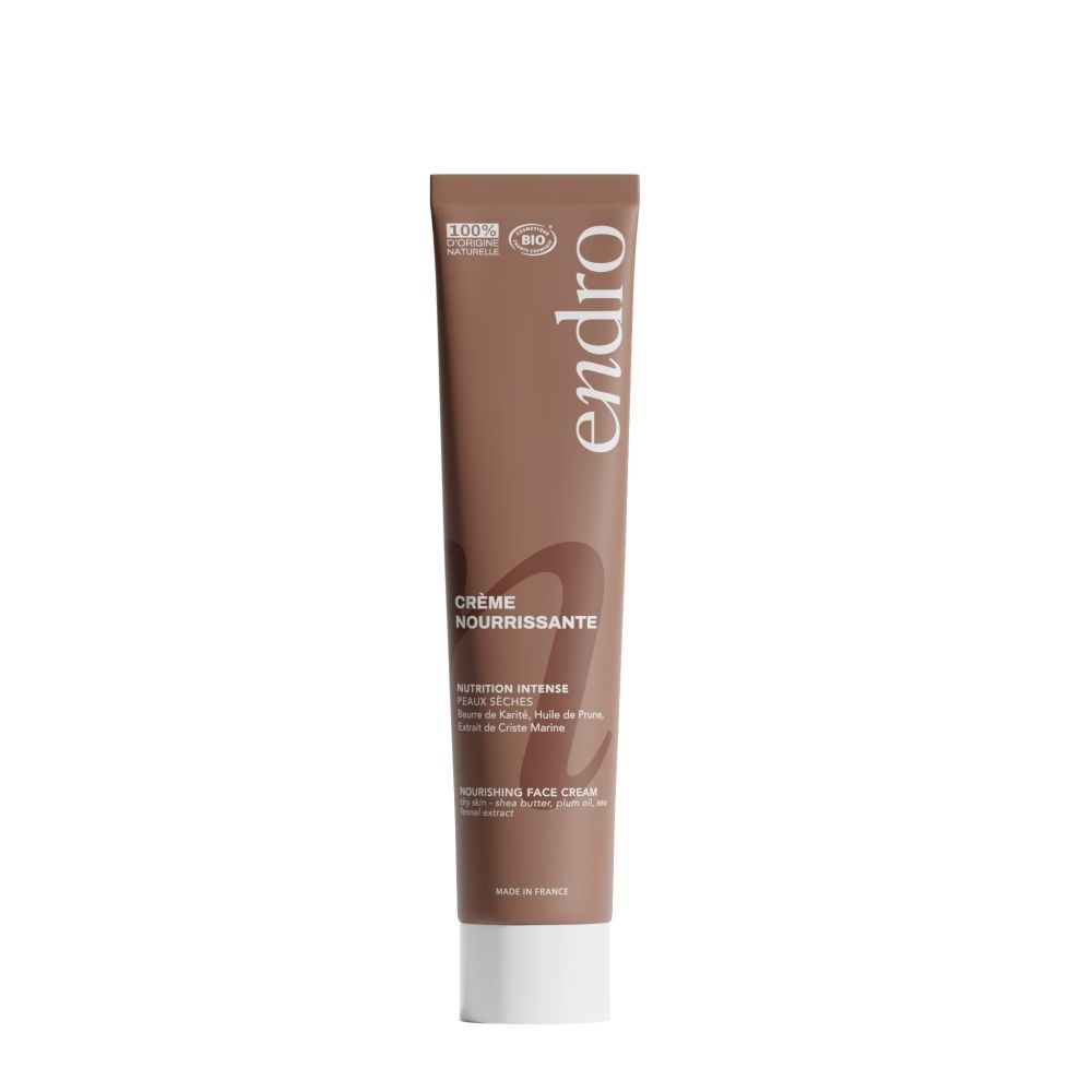 Tube de crème visage nourrissante Endro avec bouchon blanc. "Crème Nourrissante".