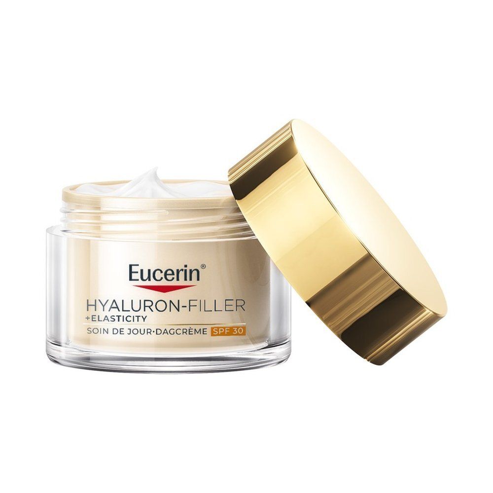 Eucerin Hyaluron-Filler + Elasticity dagcrème SPF 30 in een pot.