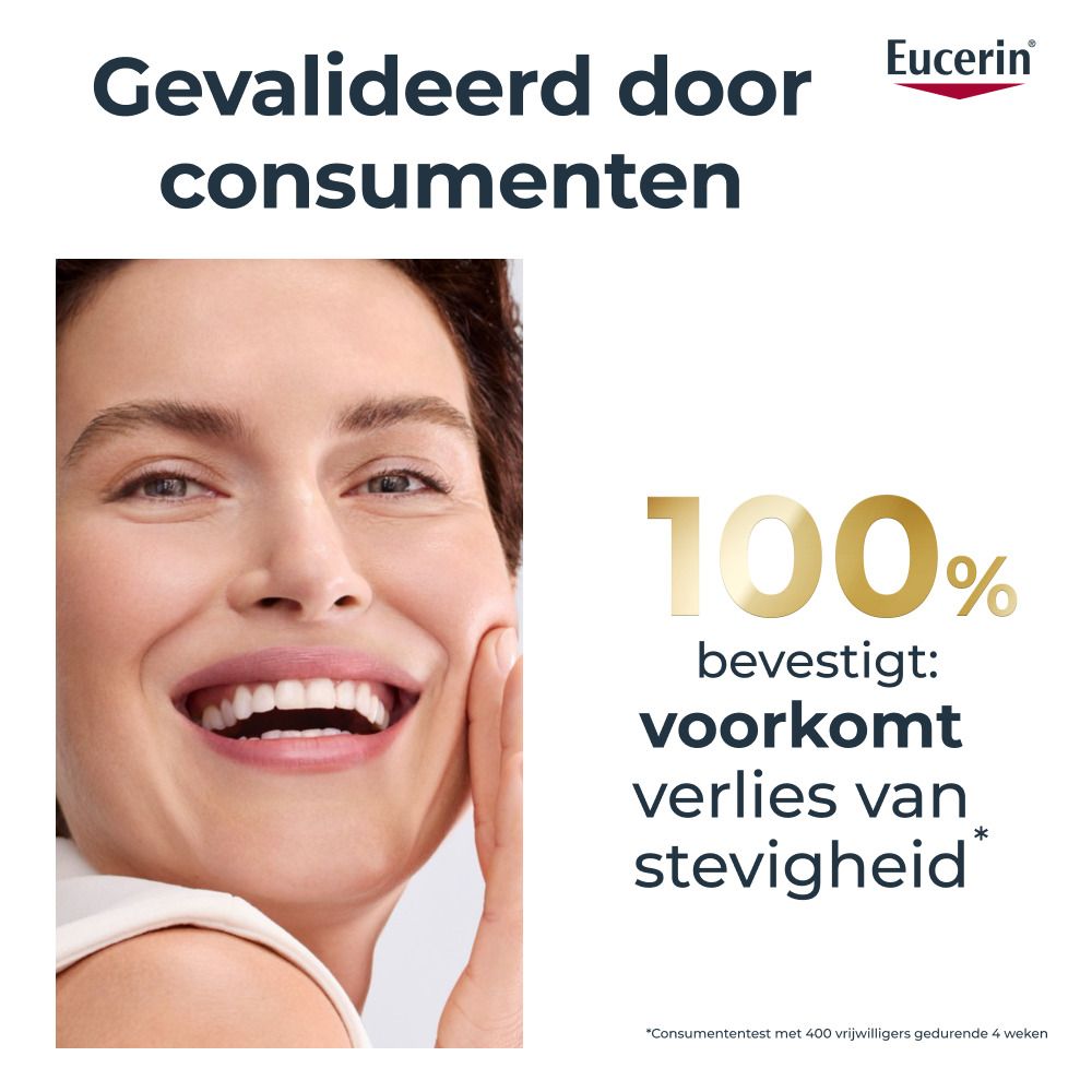 Eucerin Hyaluron-Filler + Elasticity Dagcrème SPF 30 in een hand.