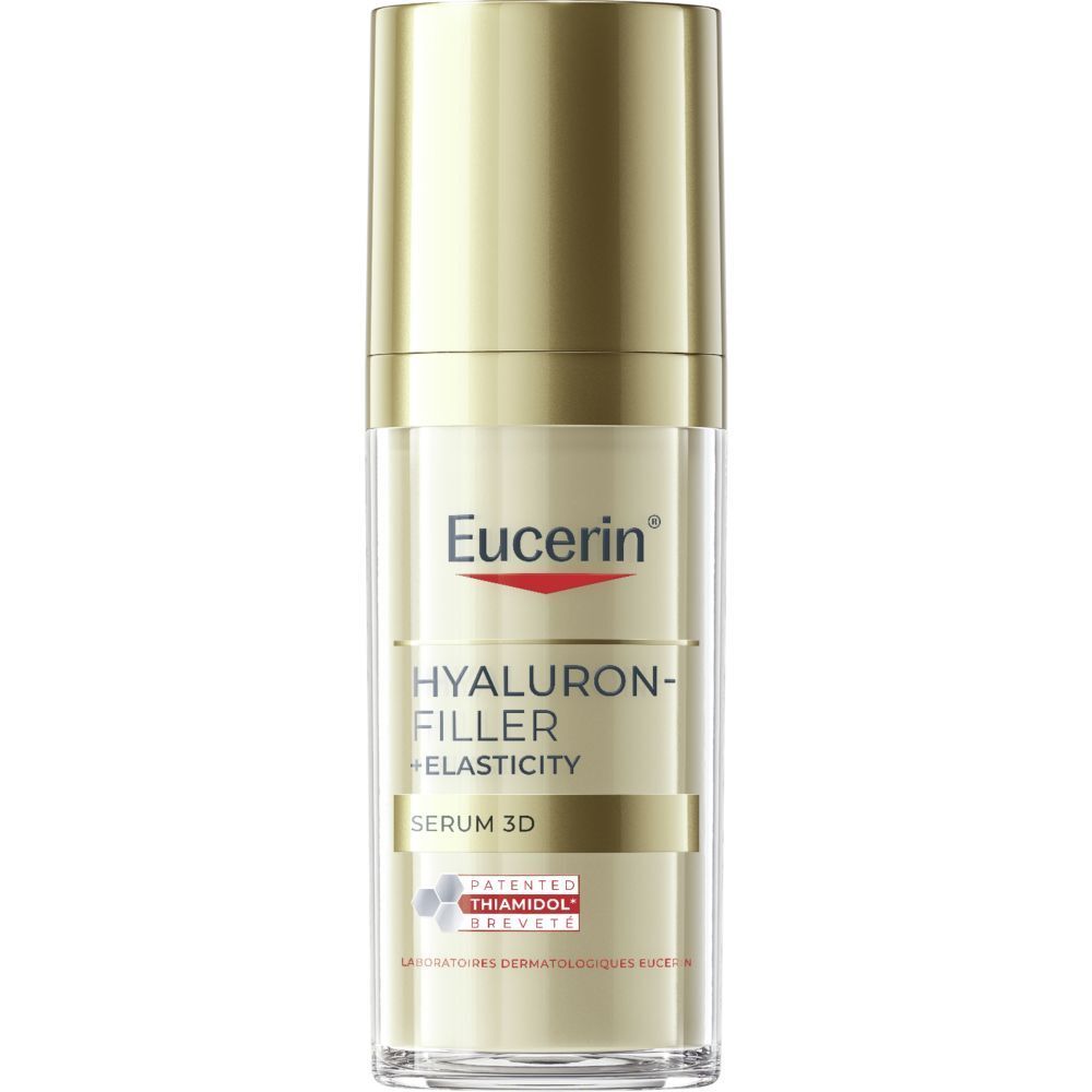Eucerin Hyaluron-Filler + Elasticity Serum 3D in vouwdoos met druppelflesje. Anti-aging verzorging.