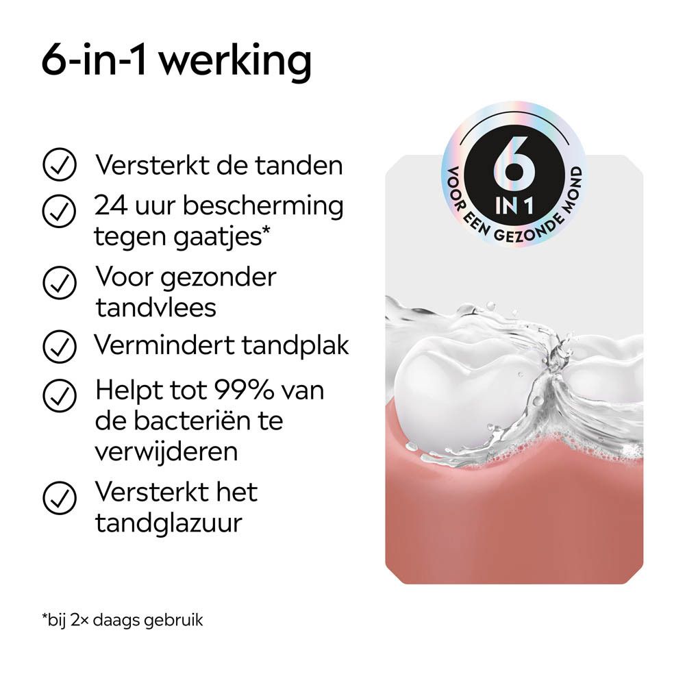 Listerine Total Care Extra Mild mondspoeling: extra milde muntsmaak, zonder alcohol.