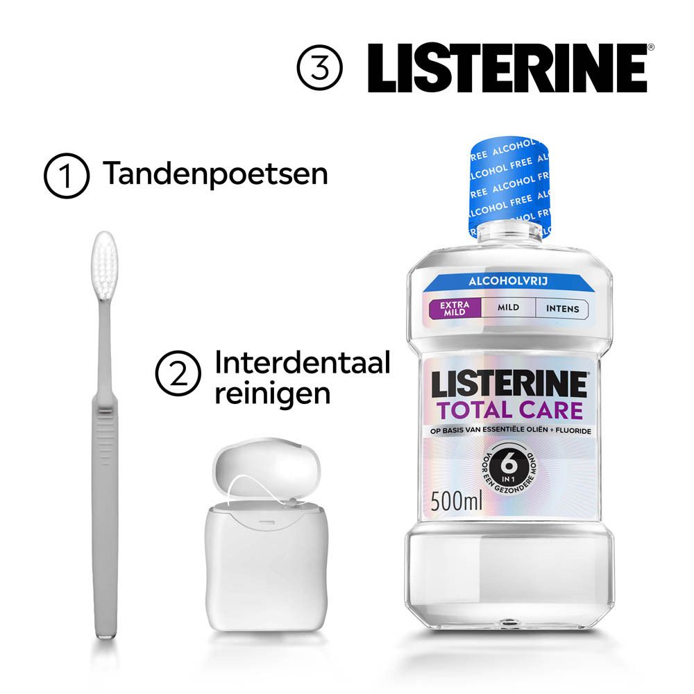 Listerine Total Care Extra Mild mondspoeling: nr. 1 mondspoeling merk in België en Nederland.