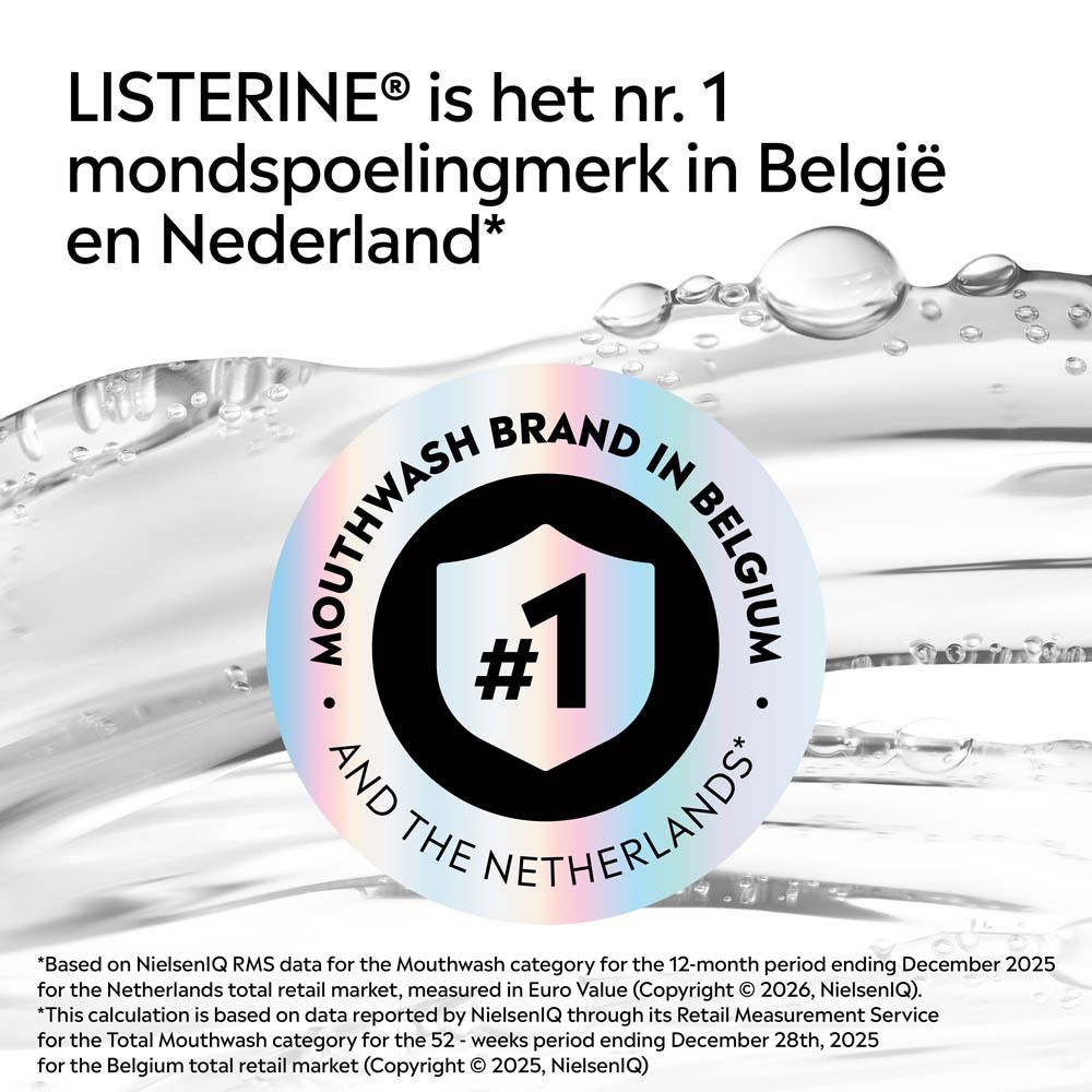 Listerine Total Care Extra Mild mondspoeling: formule op basis van essentiële oliën en fluoride.