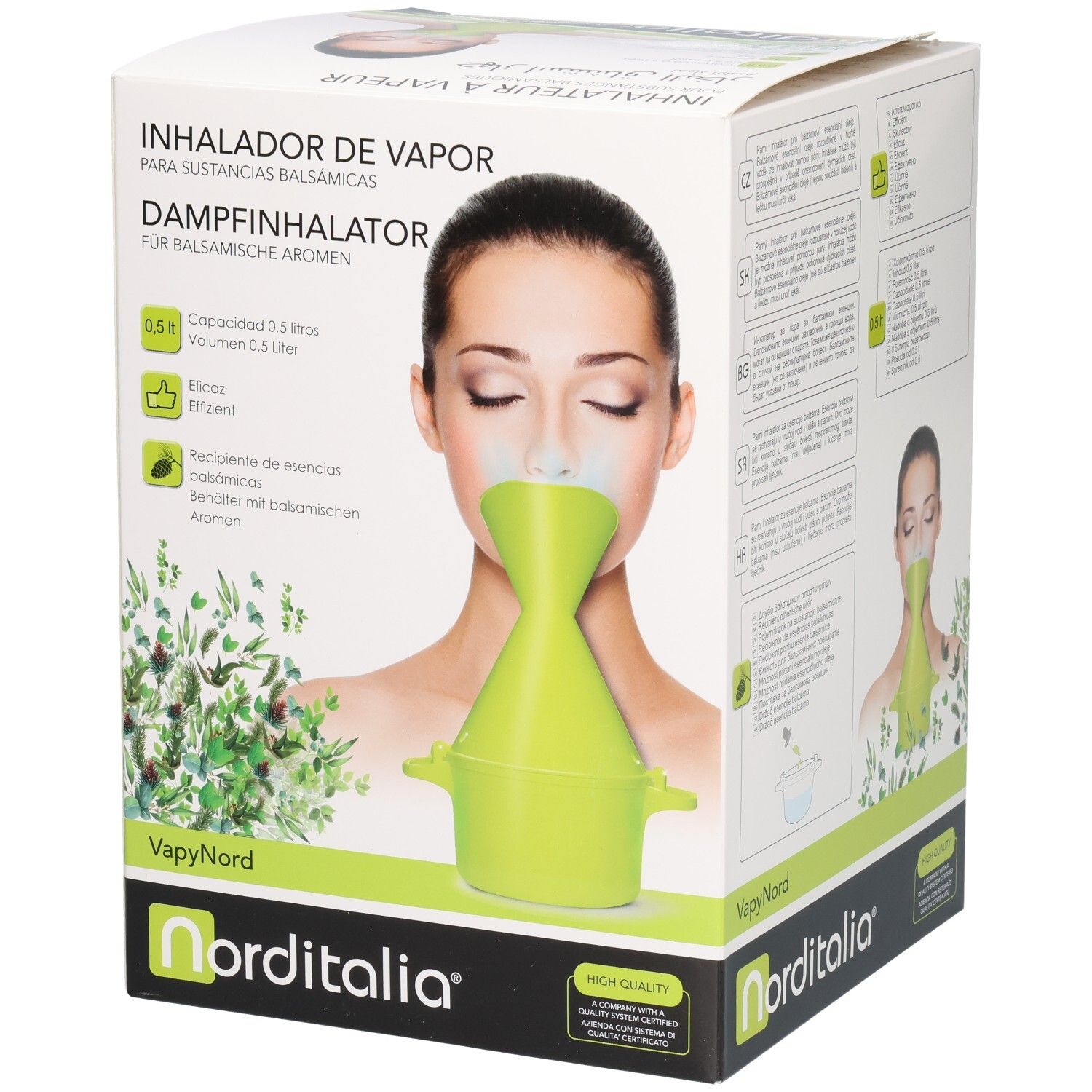 ALPHAMEGA Inhalateur à vapeur pour essences balsamiques, réservoir 0,5L, avec support pour essences.