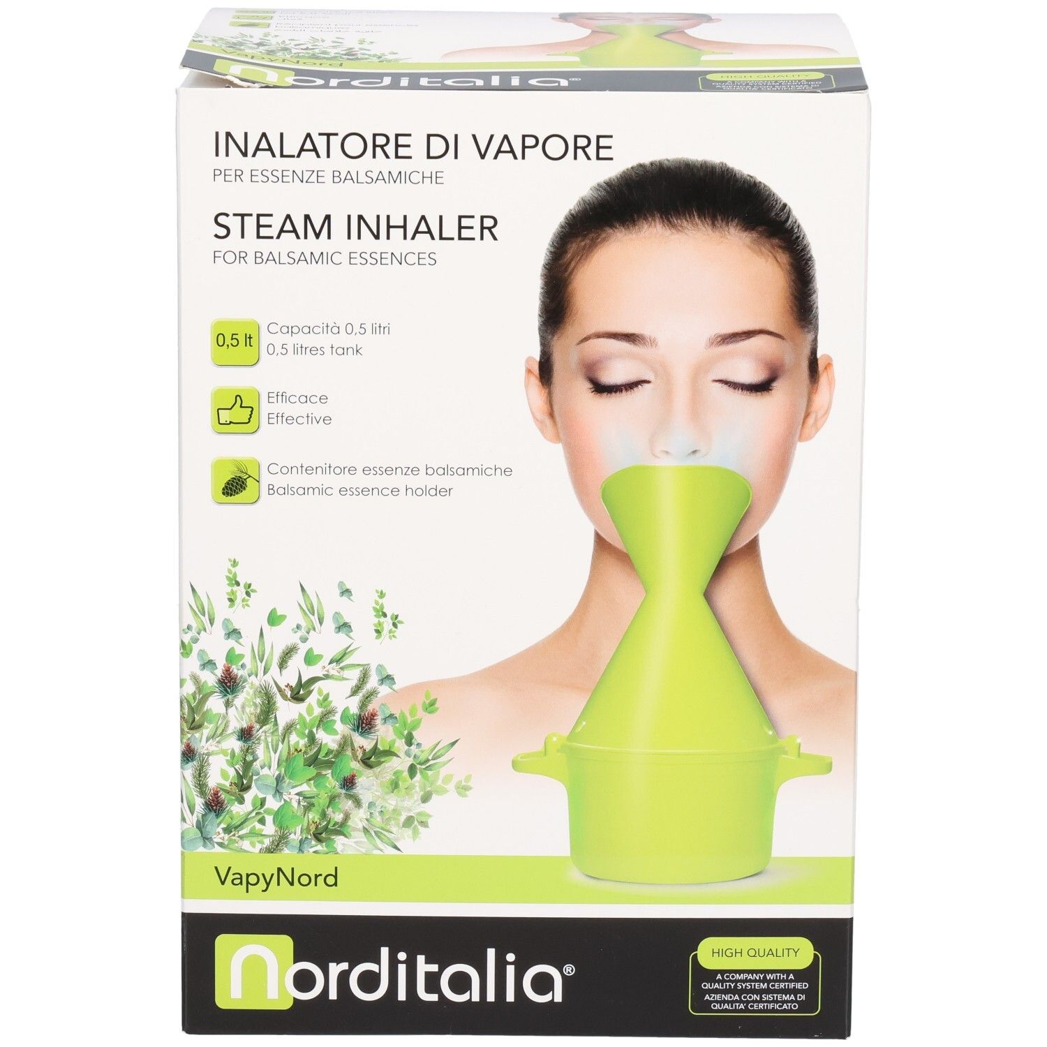 ALPHAMEGA Inhalateur à vapeur pour essences balsamiques, réservoir 0,5L, avec support pour essences.
