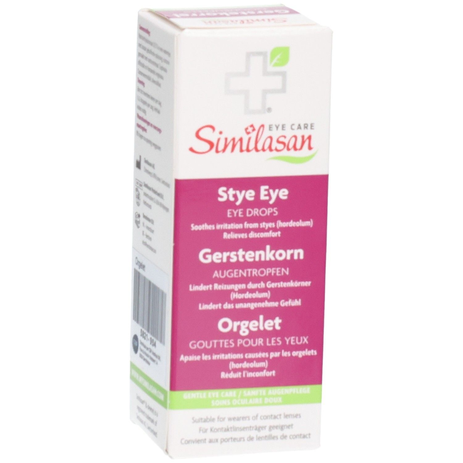 Similasan Gerstekorrel Oogdruppels, voorkant, 10 ml.