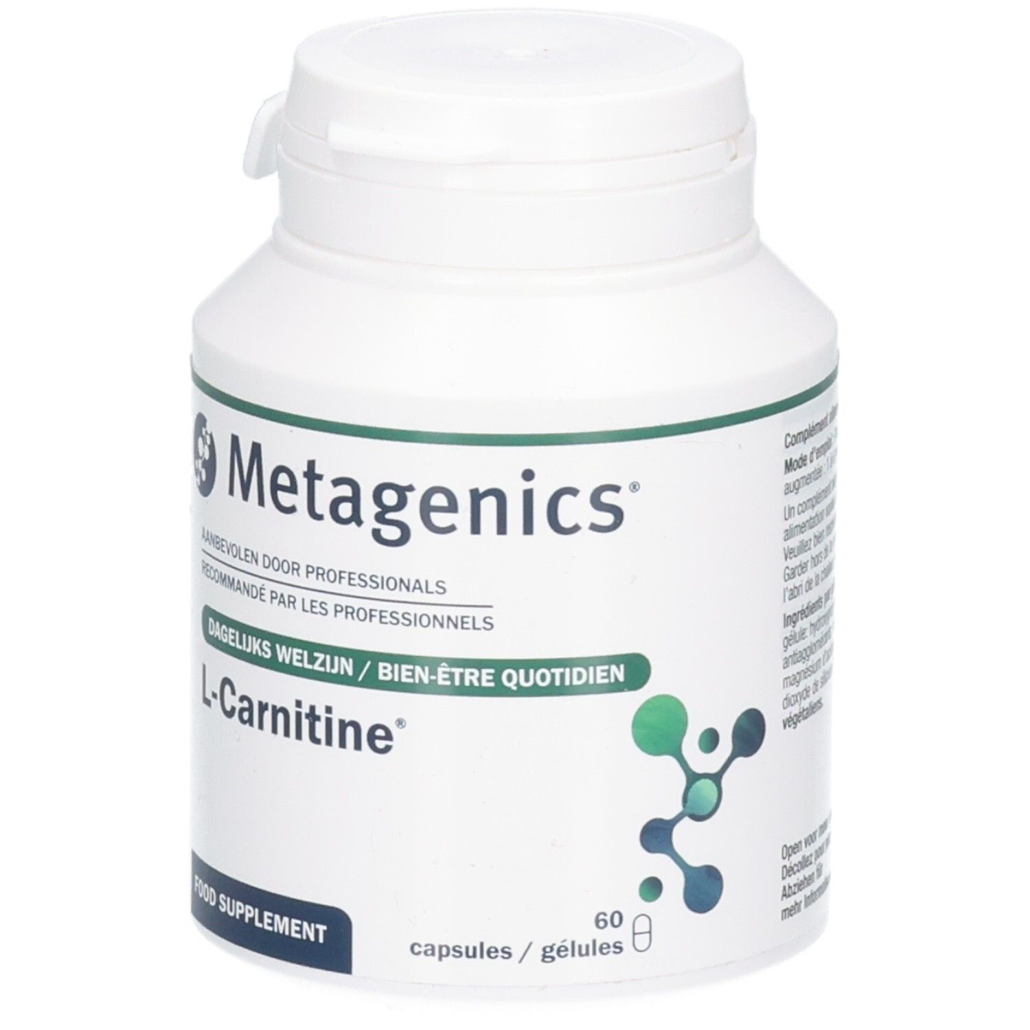 Metagenics L-Carnitine capsulefles met 60 capsules. Voedingssupplement.