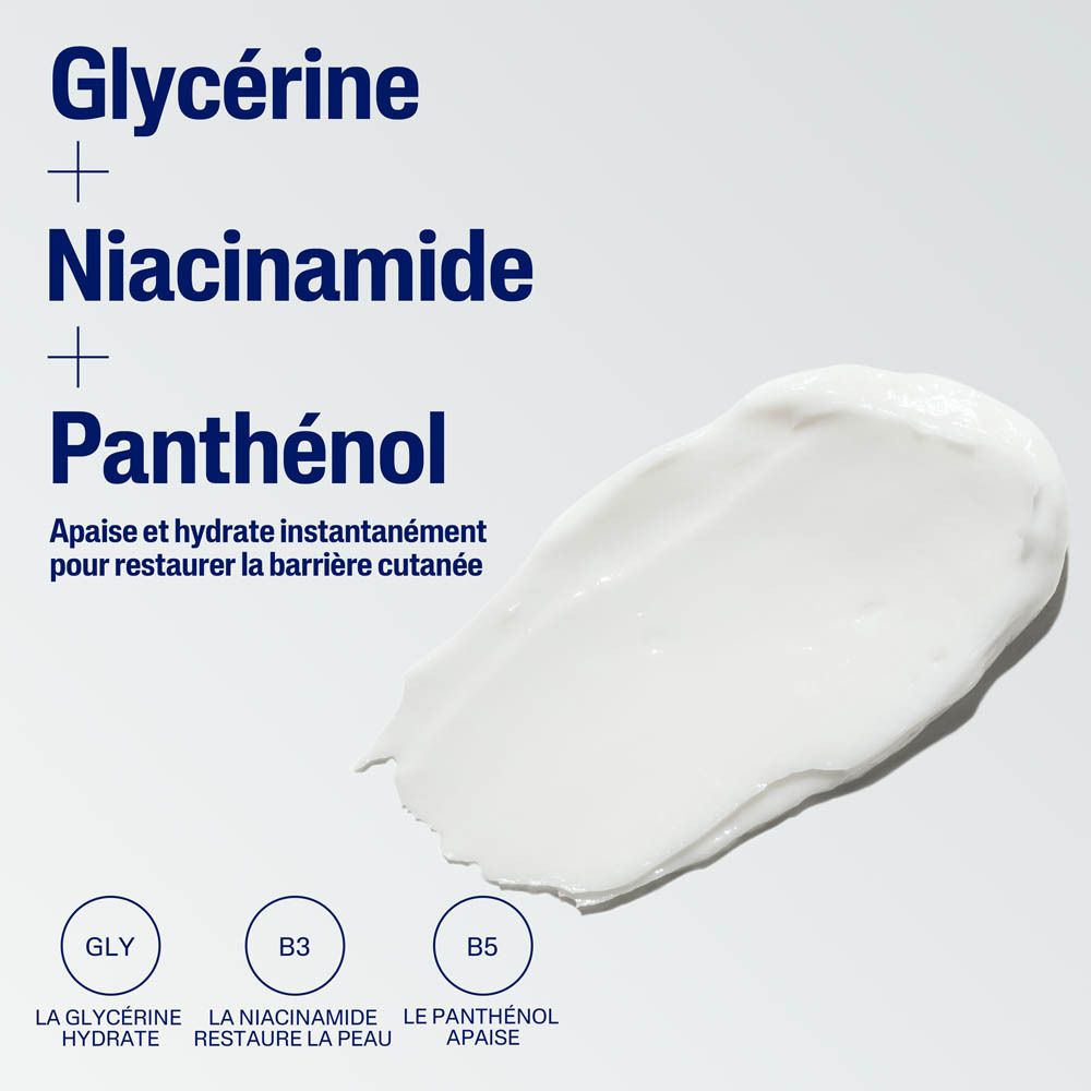 Changement d'emballage : ancien et nouveau pot de crème hydratante Cetaphil, version française.