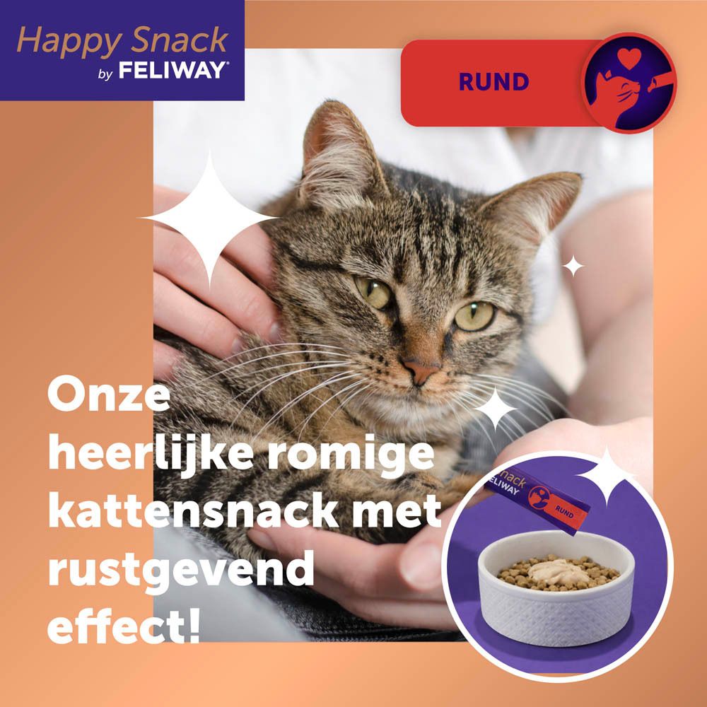 Feliway Happy Snack Rund: Individuele stick, ontspannend voor katten.