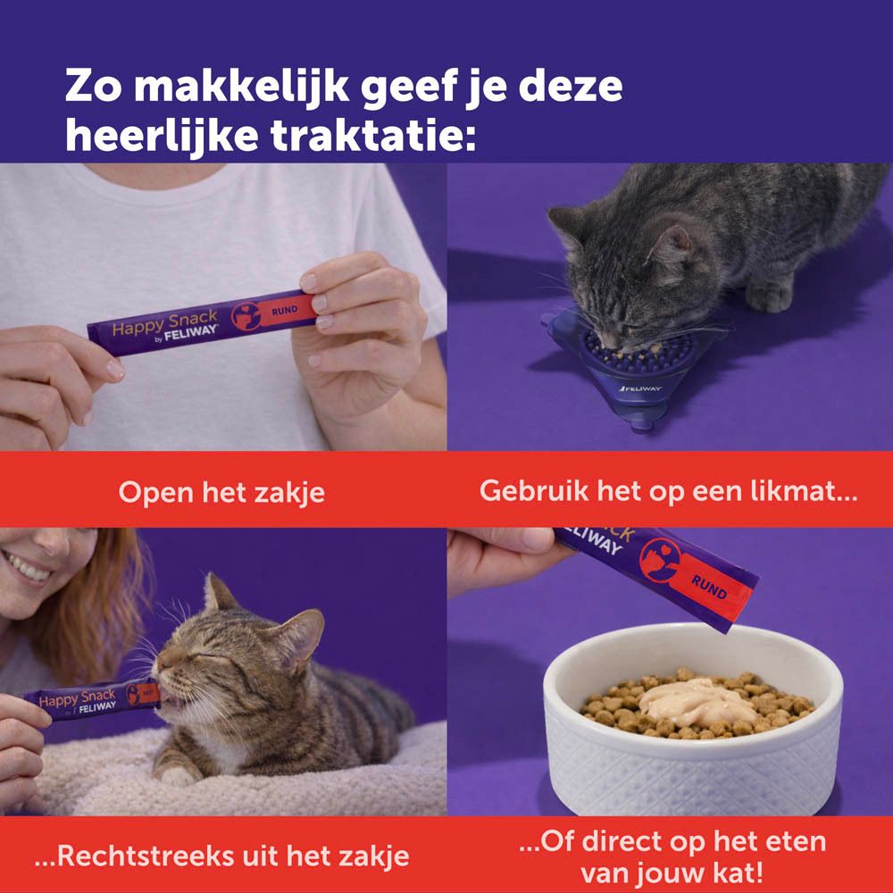 Feliway Happy Snack Rund: Individuele stick, ontspannend voor katten.