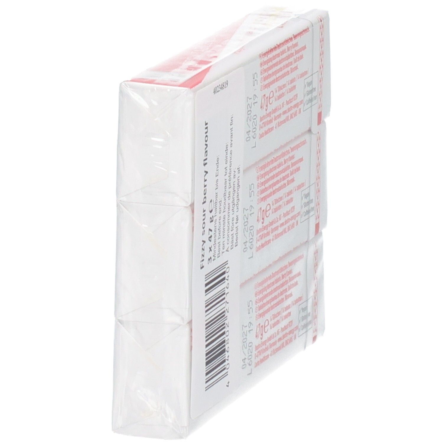 Pack de 3 Dextro Energy Energy Tablets saveur Sour Berry, vue arrière.