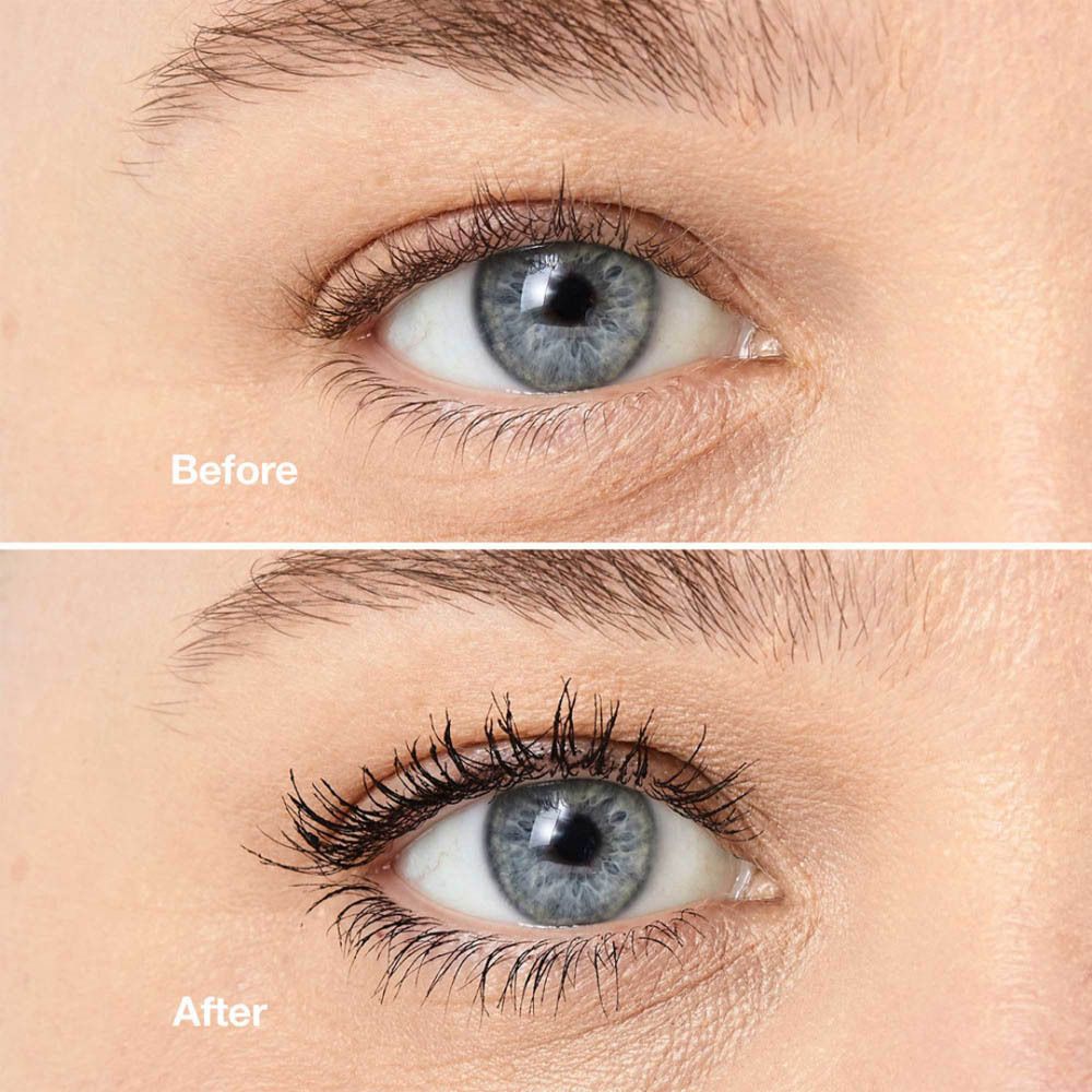 Clinique High Impact Duo Mascara verpakking met geopende voorkant, toont twee tubes en applicators.