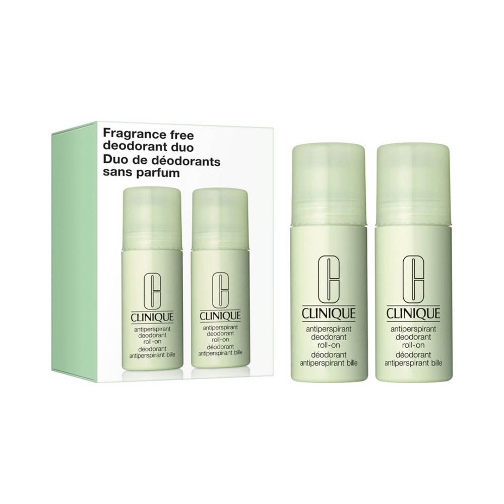 Clinique Duo Deodorant, twee roll-ons, geurvrij.