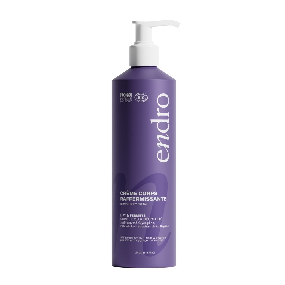 Flacon violet avec pompe, crème corps "endro".
