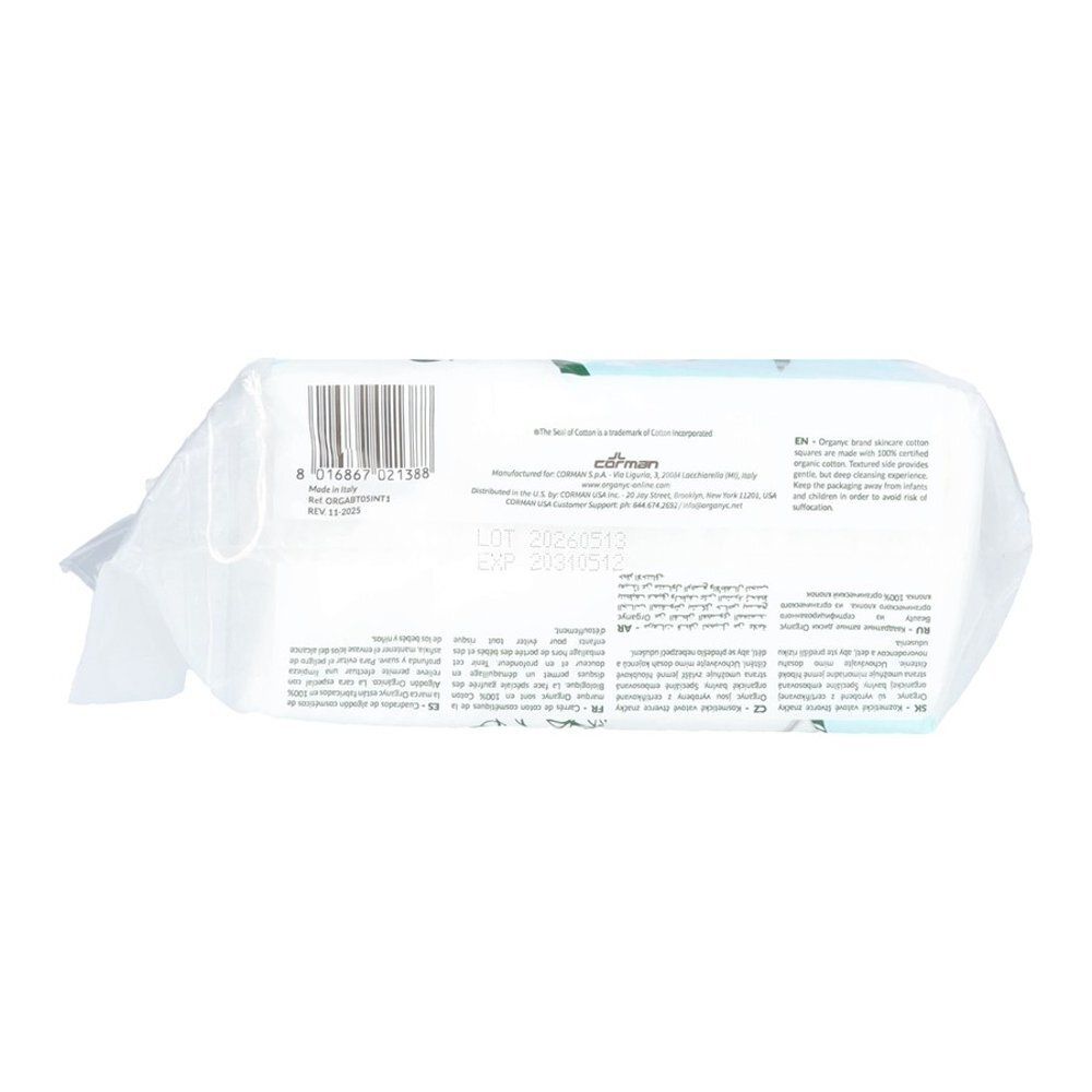 Organyc Beauty Squares, 50 stuks, 100% biologisch katoen voor de gevoelige huid.
