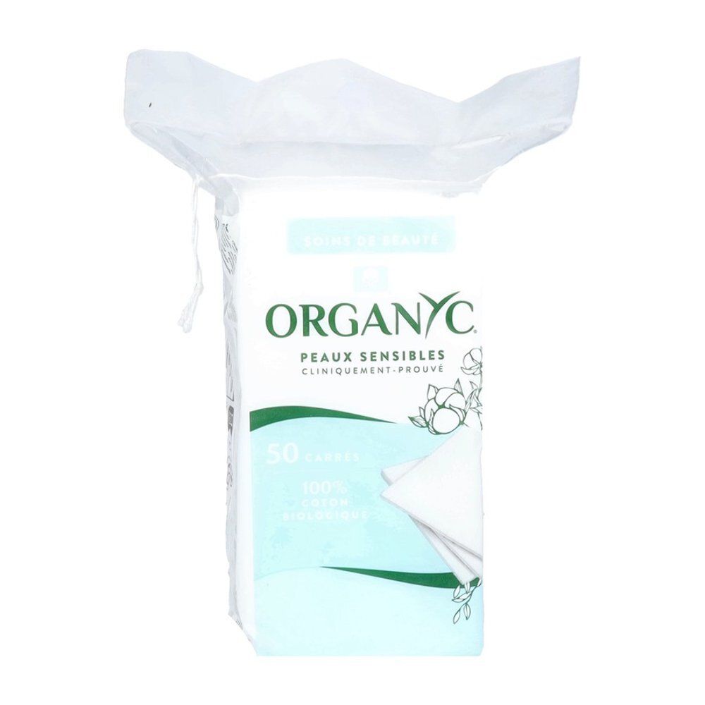 Organyc Beauty Squares, 50 stuks, 100% biologisch katoen voor de gevoelige huid.