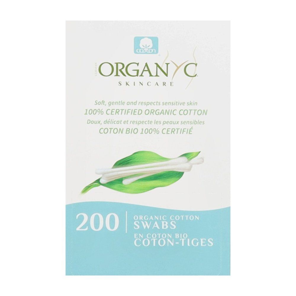 Organyc biologische wattenstaafjes, 200 stuks. Zacht, mild en huidvriendelijk.