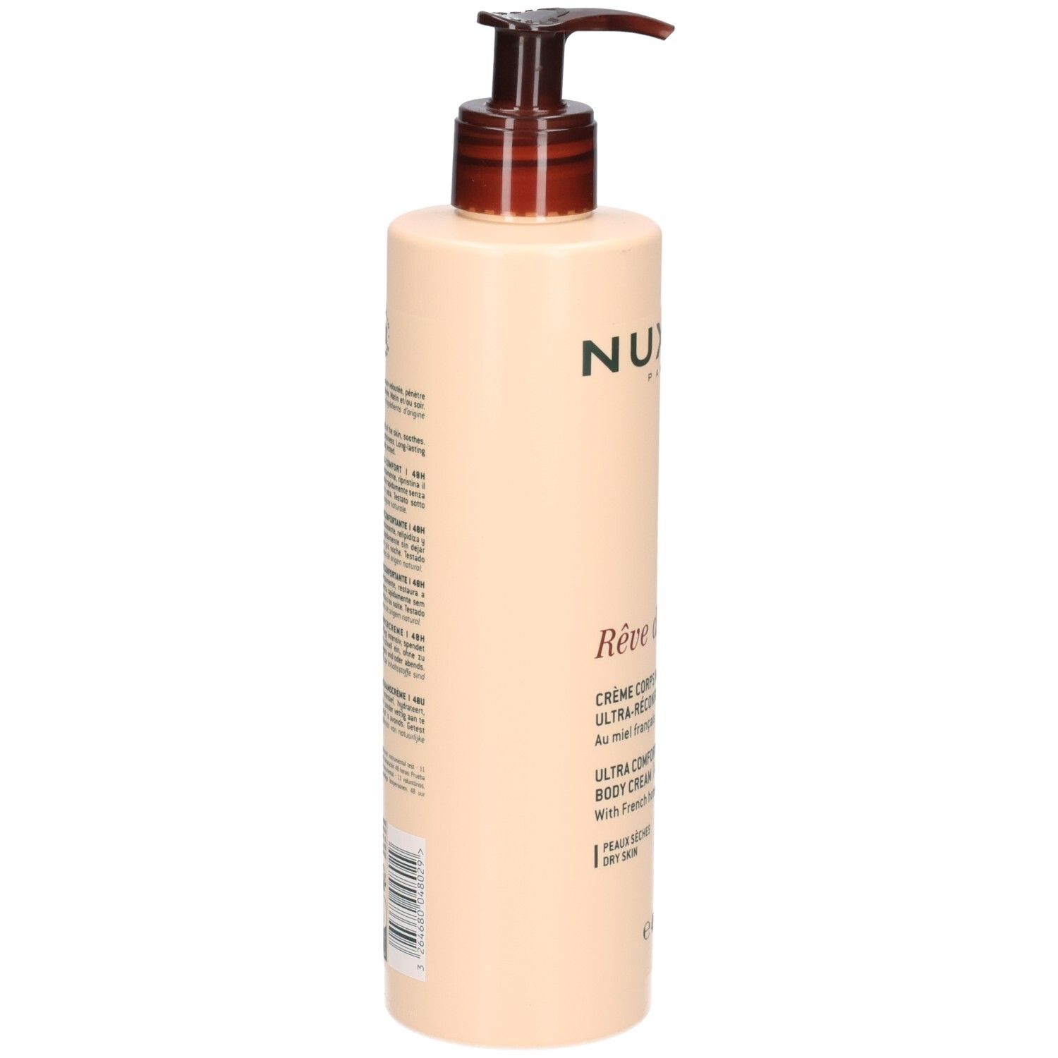 Nuxe Reve de Miel bodylotion, achterkant met productinformatie.