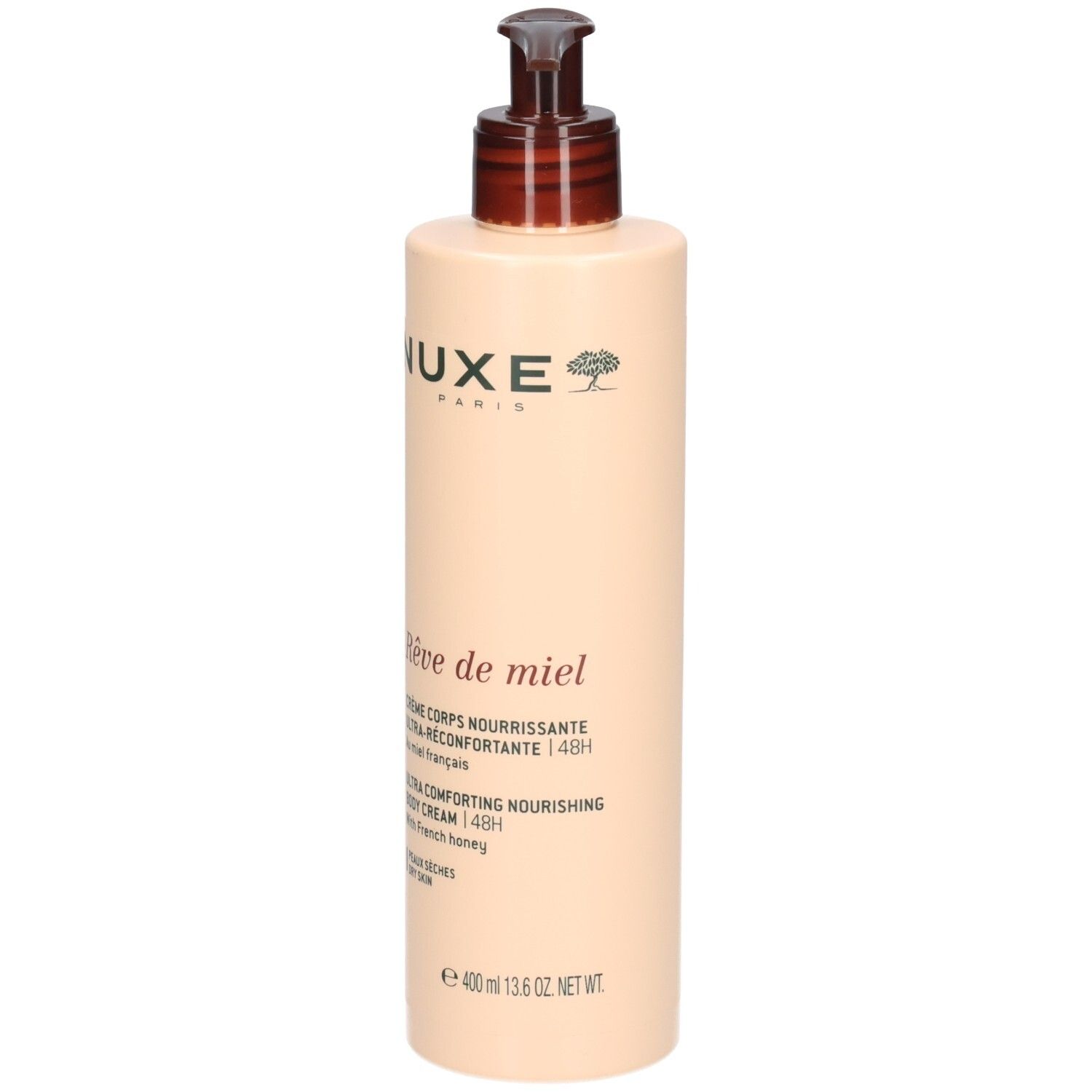 Nuxe Reve de Miel bodylotion met pompdispenser.
