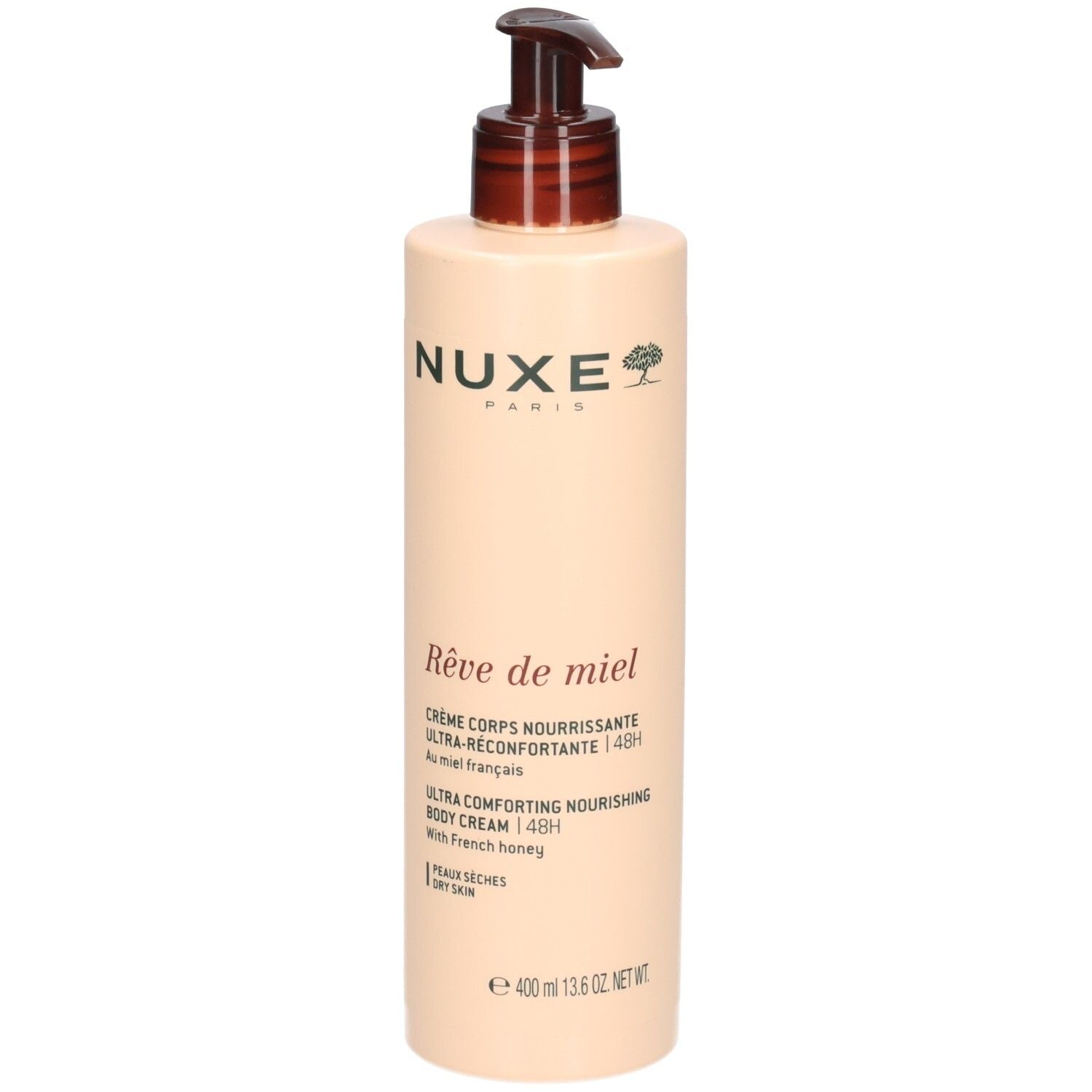 Nuxe Reve de Miel bodylotion met pompdispenser.