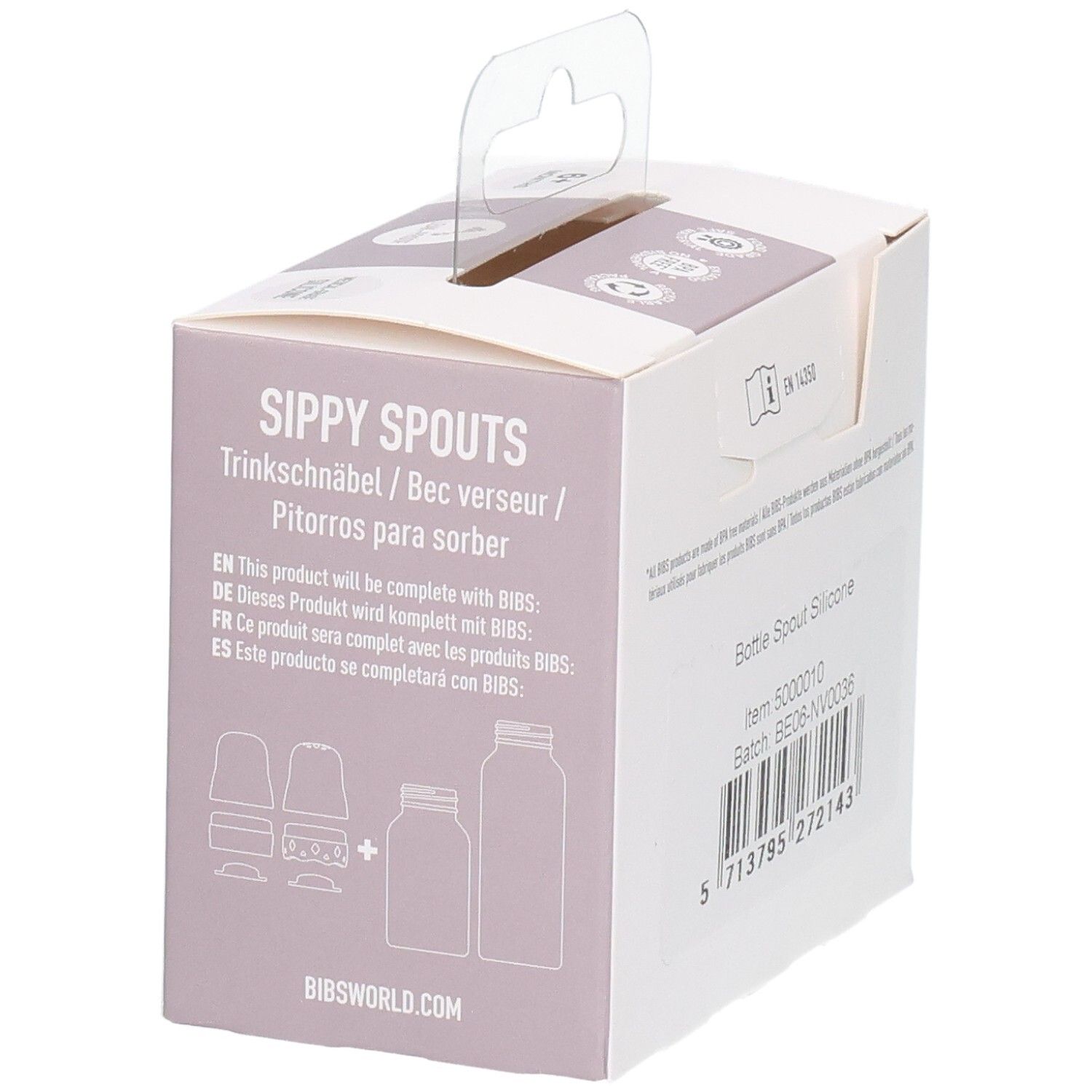 BIBS Sippy Spouts: drinktuiten voor flessen, van siliconen, voor baby's vanaf 6 maanden.