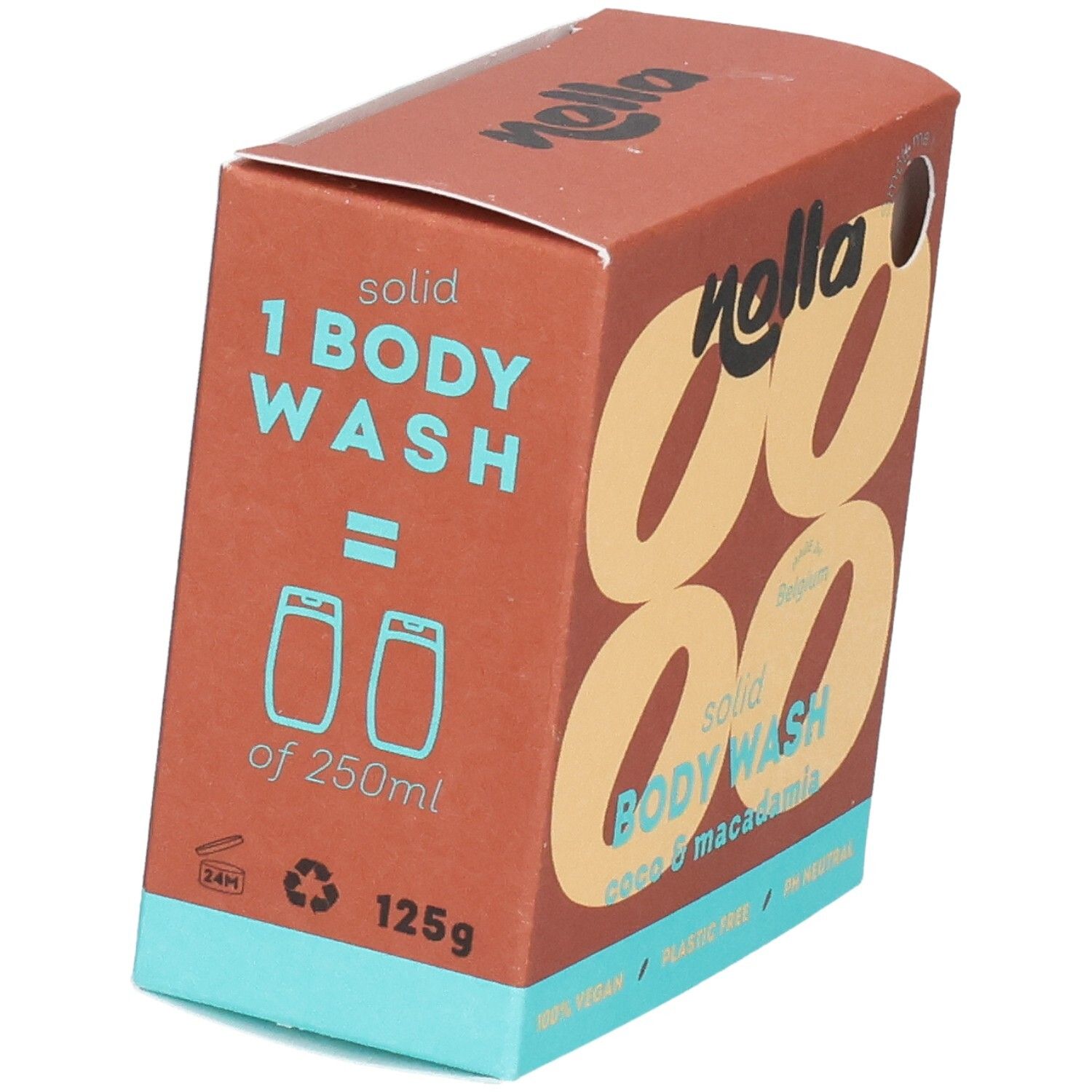 Nolla vaste lichaamszeep, 125g. Gelijk aan 1 lichaamszeep van 250ml.